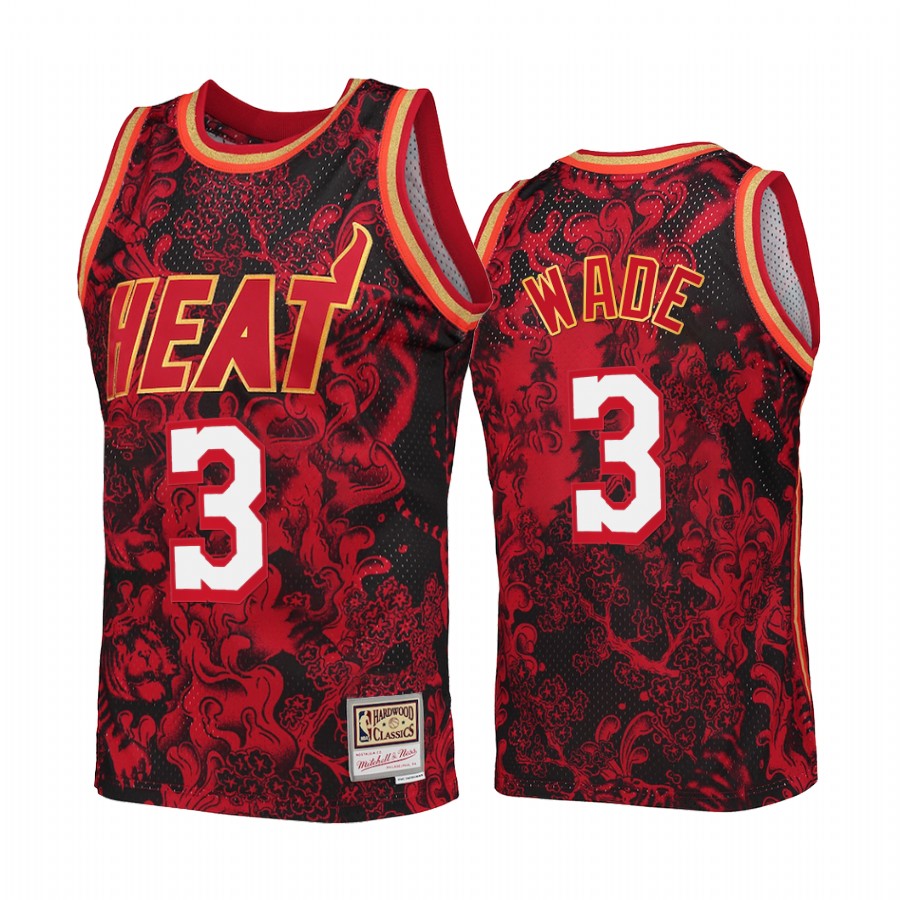 Dwyane Wade Lunar New Year Miami Heat Red Jersey Mitchell Ness