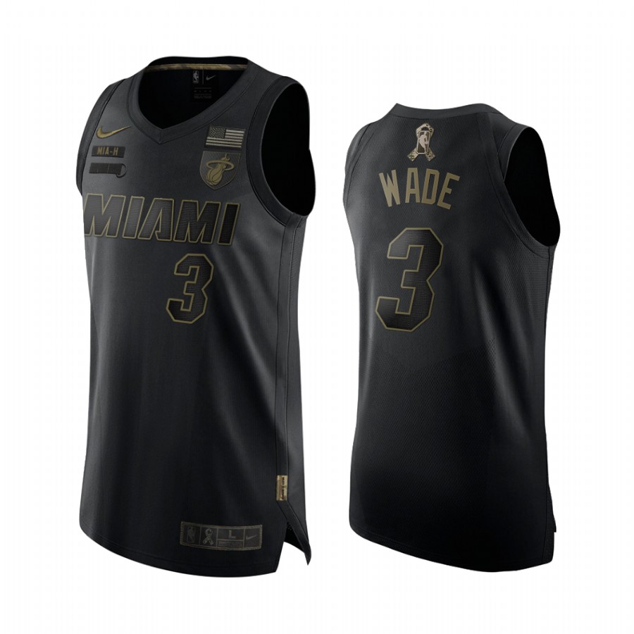 Dwyane Wade Miami Heat Salute To Service Black Limited Jersey