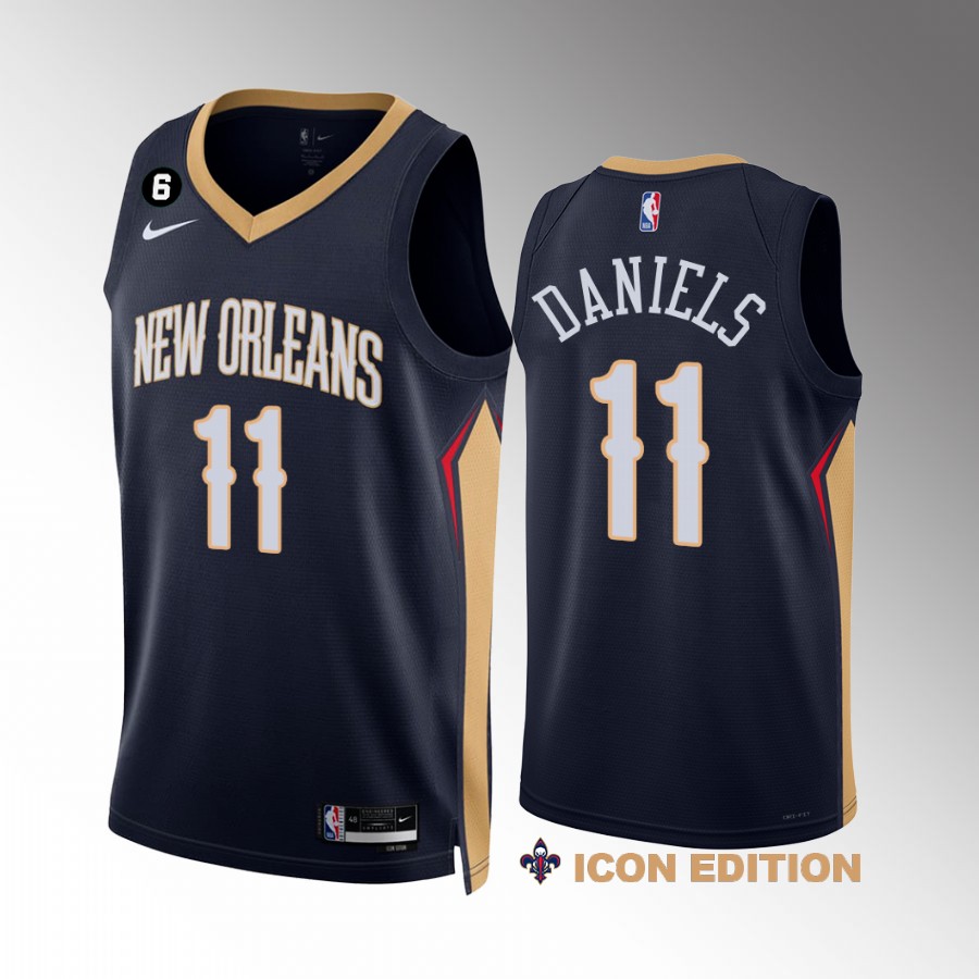 Dyson Daniels New Orleans Pelicans #11 Navy Jersey Icon Edition NO.6 Patch