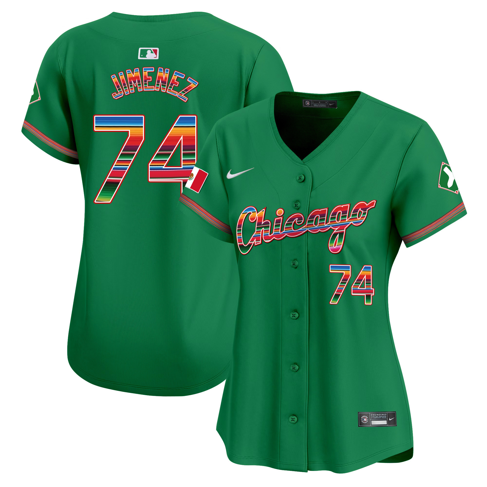 Eloy Jimenez Women's Chicago White Sox Mexico Vapor Premier Limited V3 Green Jersey - All Stitched