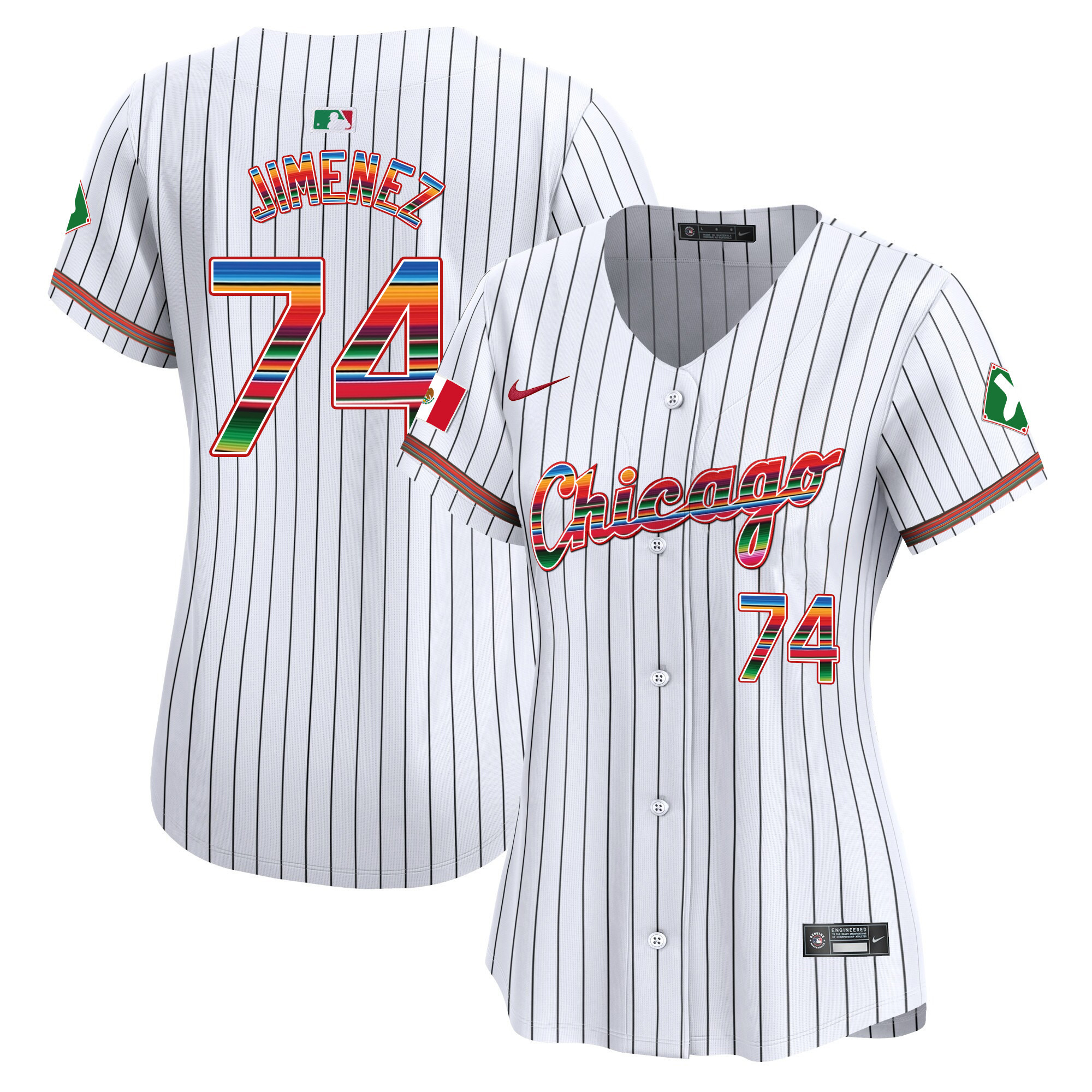 Eloy Jimenez Women's Chicago White Sox Mexico Vapor Premier Limited V3 Stripe Jersey - All Stitched