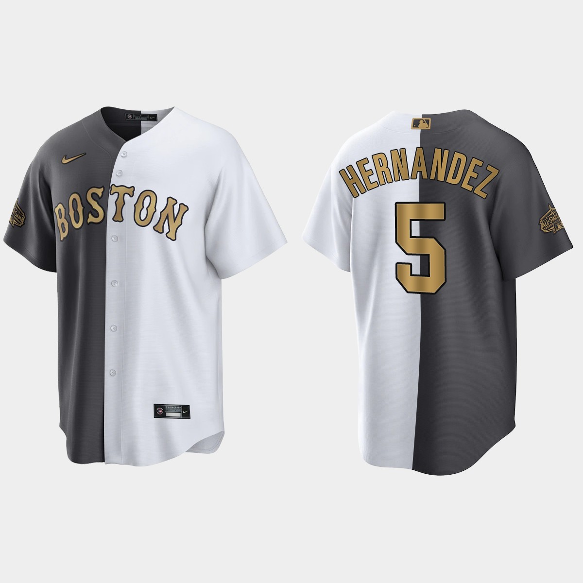 Enrique Hernandez Boston Red Sox All-Star Game Split Jersey - White Charcoal