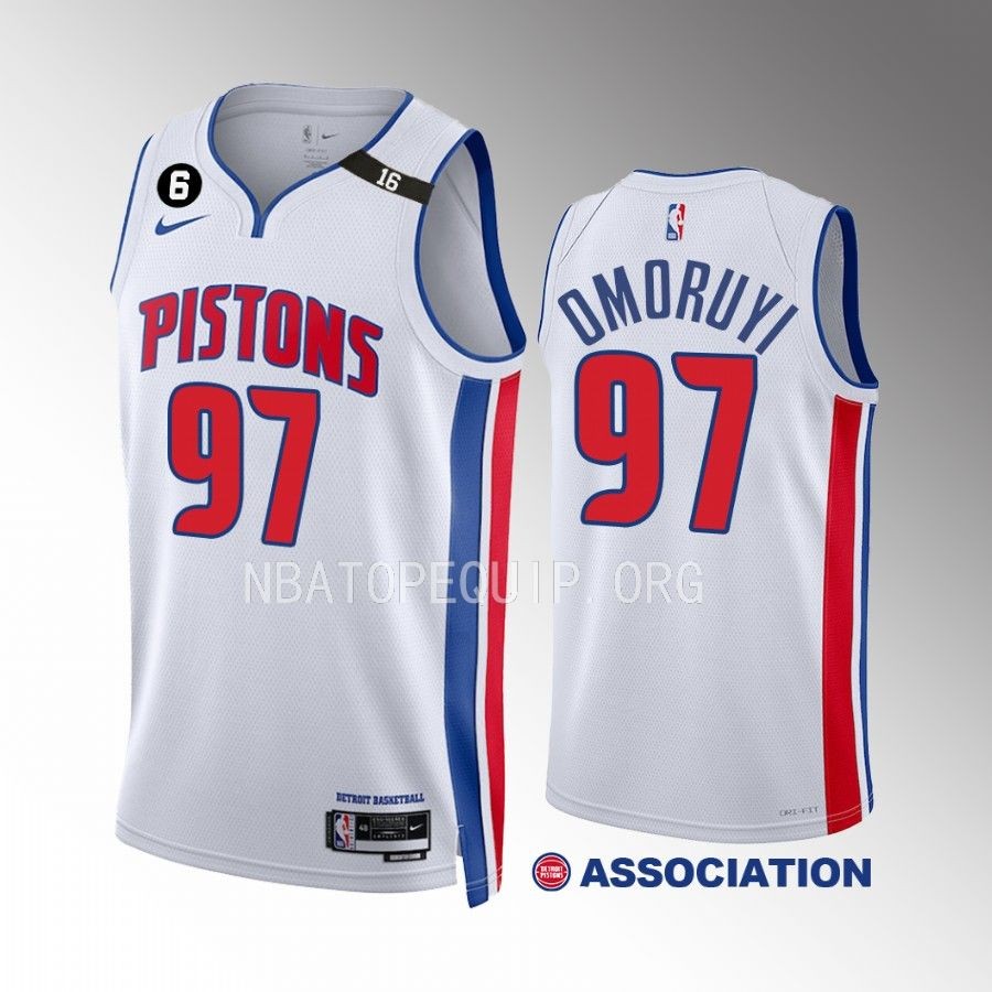 Eugene Omoruyi Detroit Pistons #97 White Jersey Association Edition Swingman
