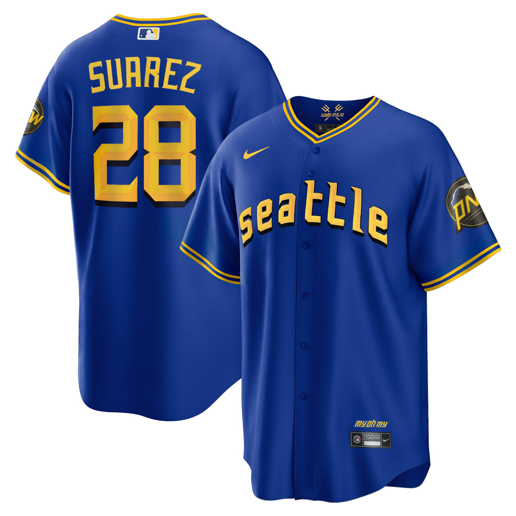 Eugenio Suarez Men's Seattle Mariners City Connect Gold Cool Royal Jersey