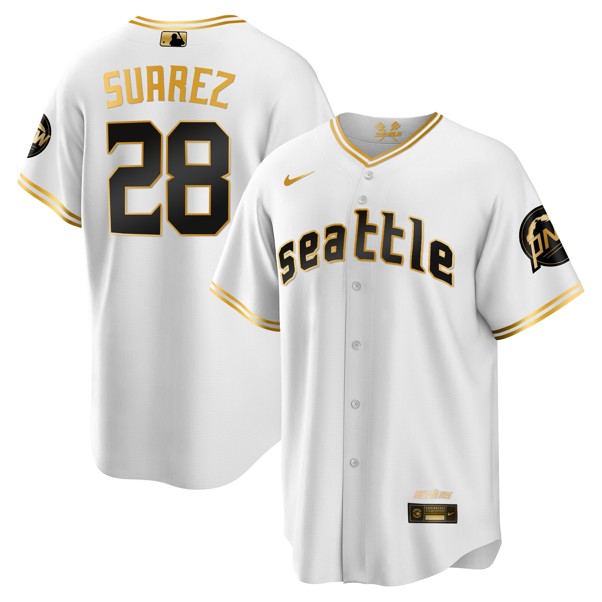 Eugenio Suarez Men's Seattle Mariners City Connect Gold Cool White Gold Jersey