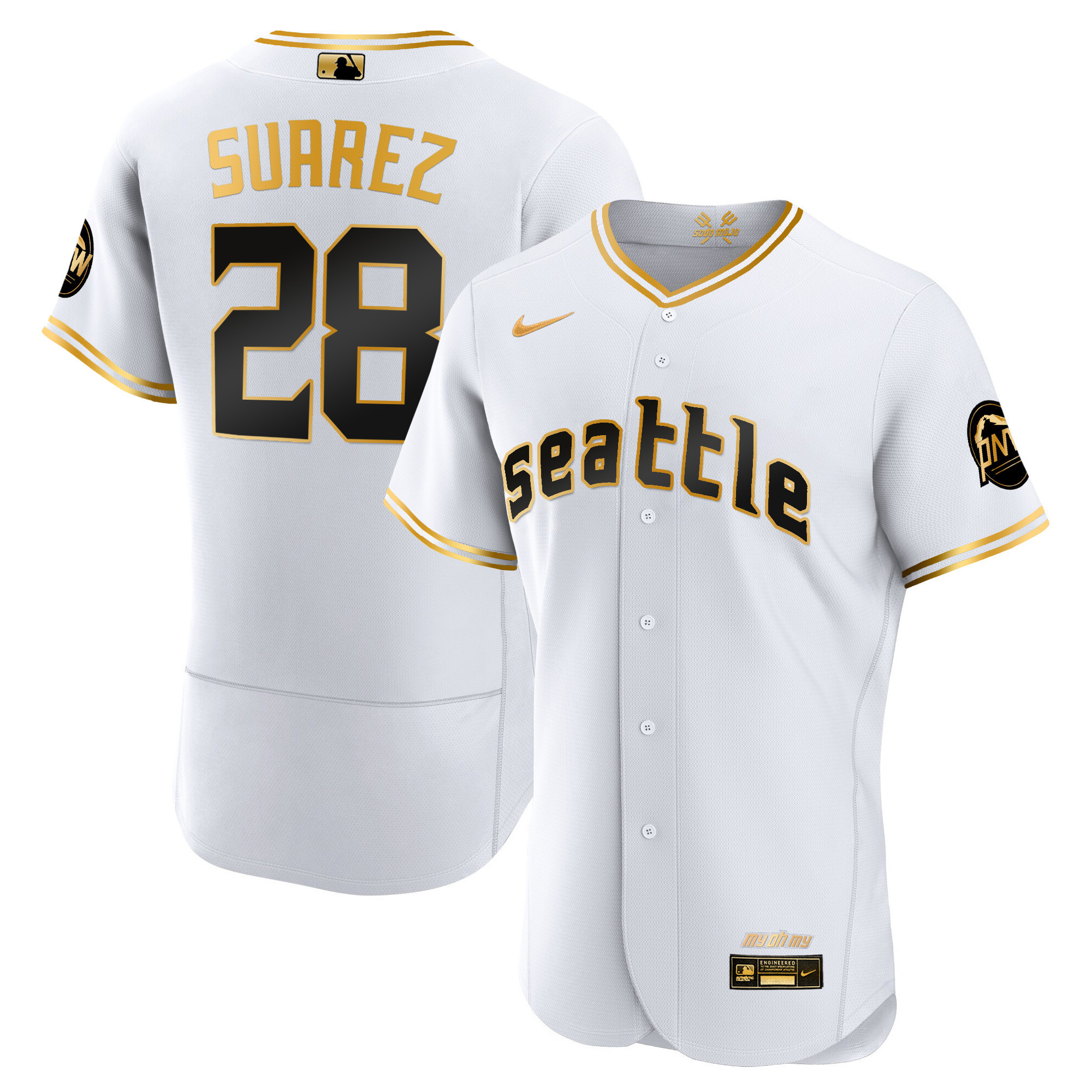 Eugenio Suarez Men's Seattle Mariners City Connect Gold Flex White Gold Jersey