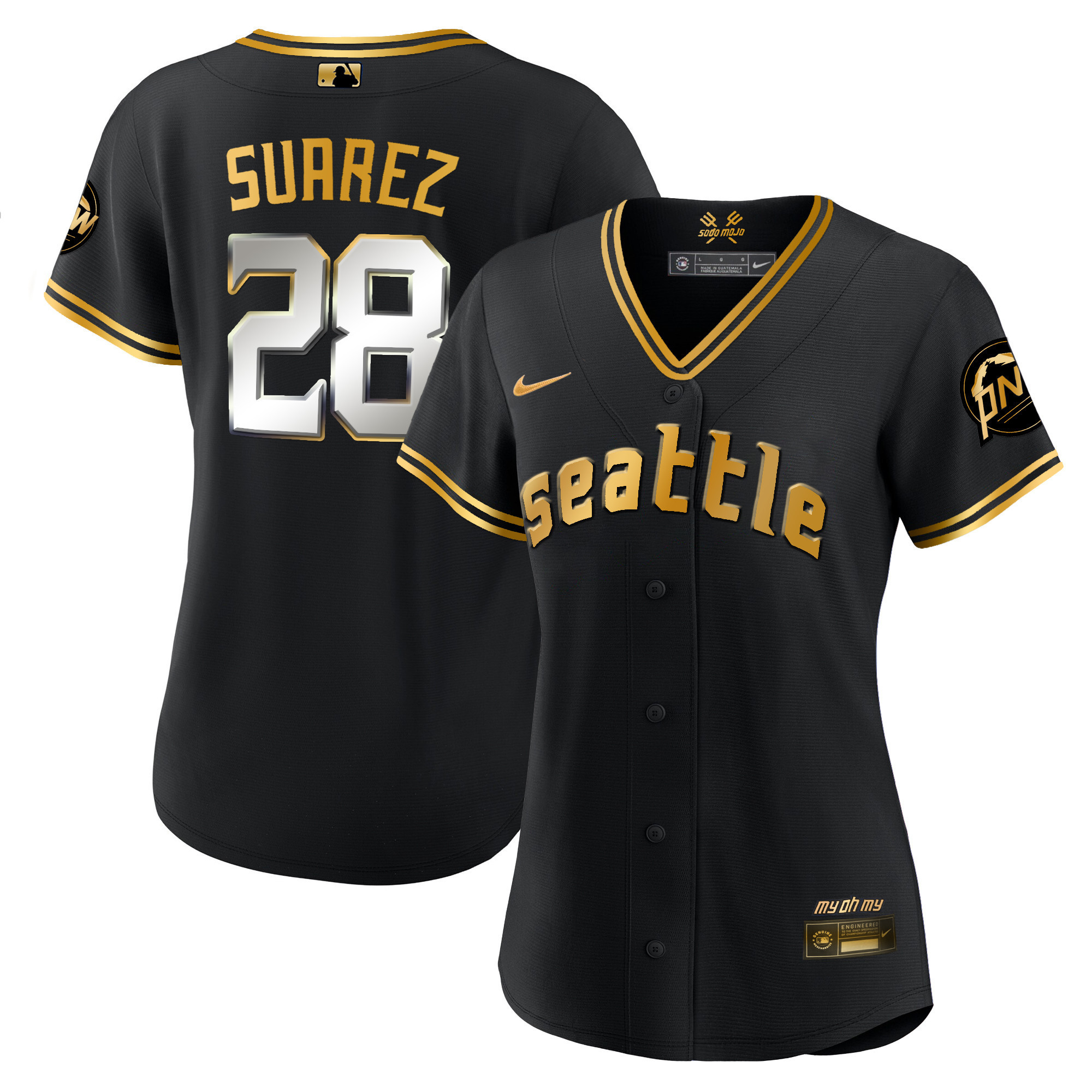 Eugenio Suarez Women's Seattle Mariners City Connect Gold Black Gold Jersey