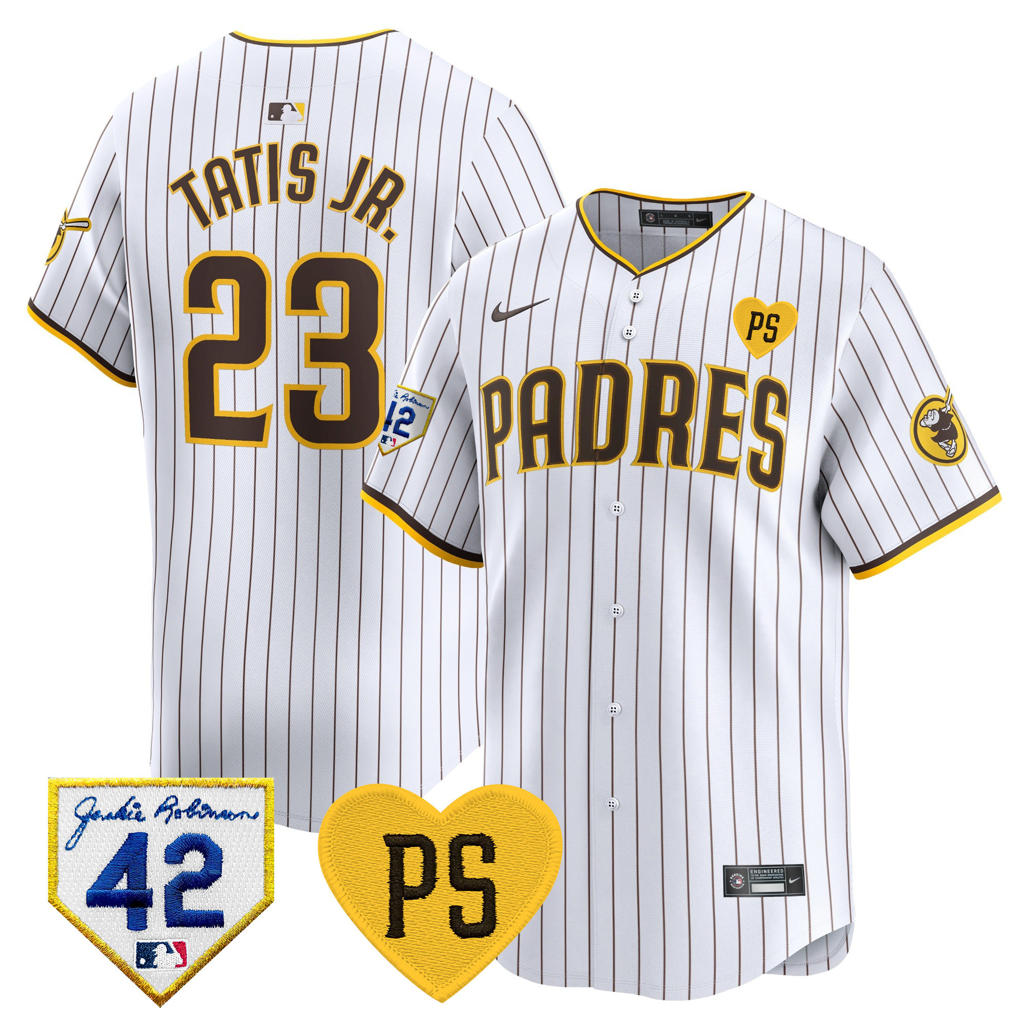 Fernando Tatis Jr. Men's San Diego Padres "For Peter" & Robinson Patch Vapor Premier Limited White Jersey