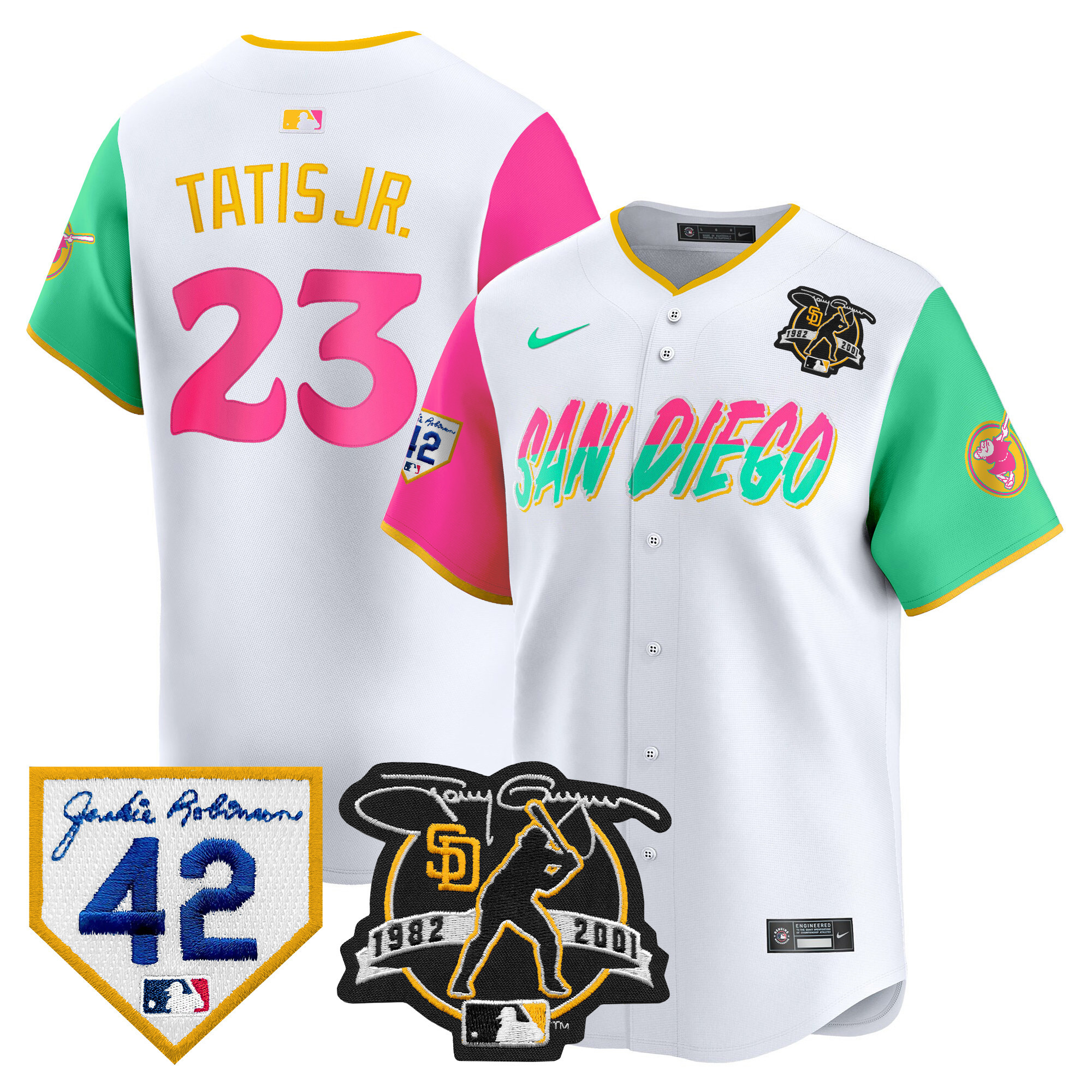 Fernando Tatis Jr. Men's San Diego Padres Tony Gwynn & Robinson Patch Vapor Premier Limited City Connect Jersey
