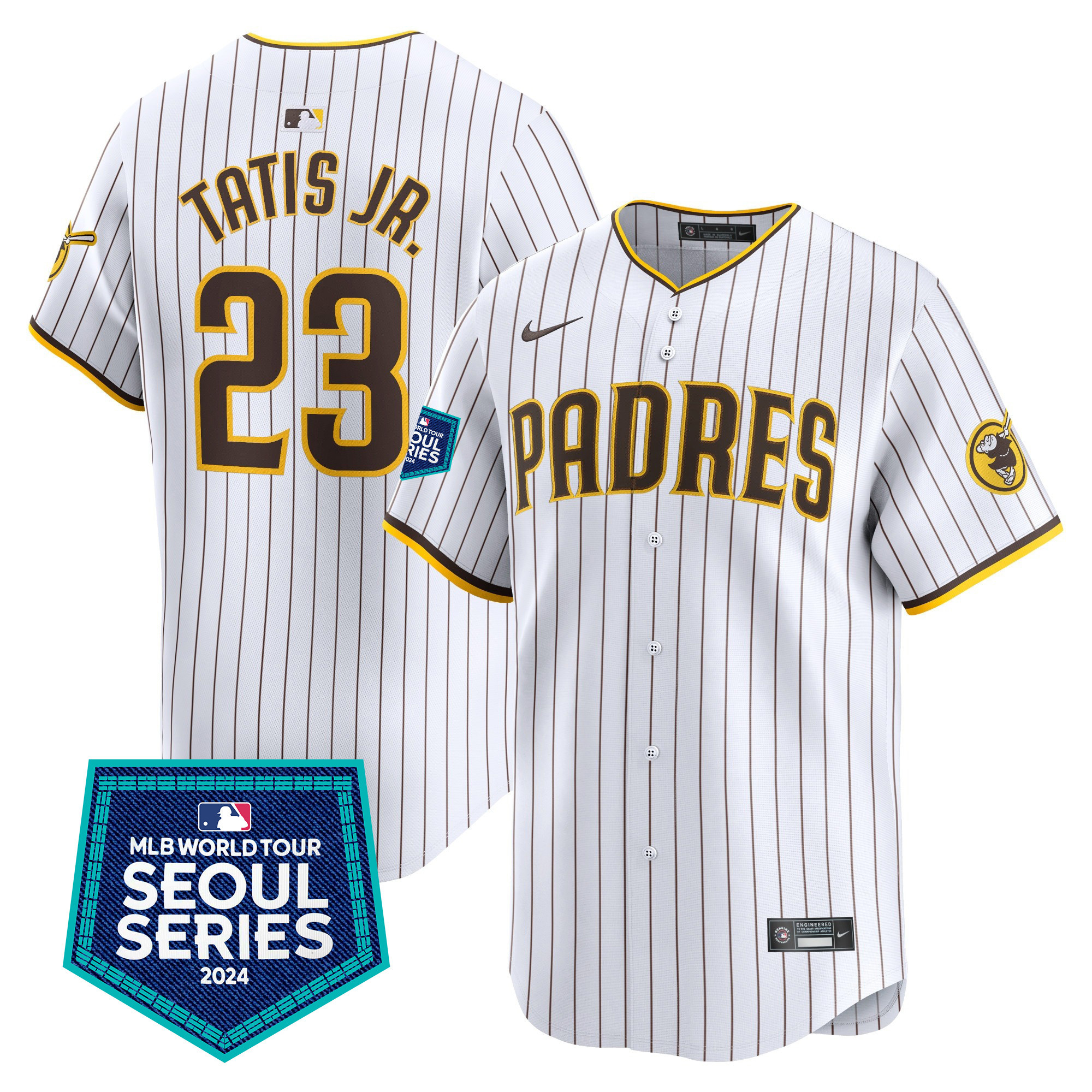 Fernando Tatis Jr. Men's San Diego Padres World Tour Seoul Series Patch Vapor Premier Limited White Jersey