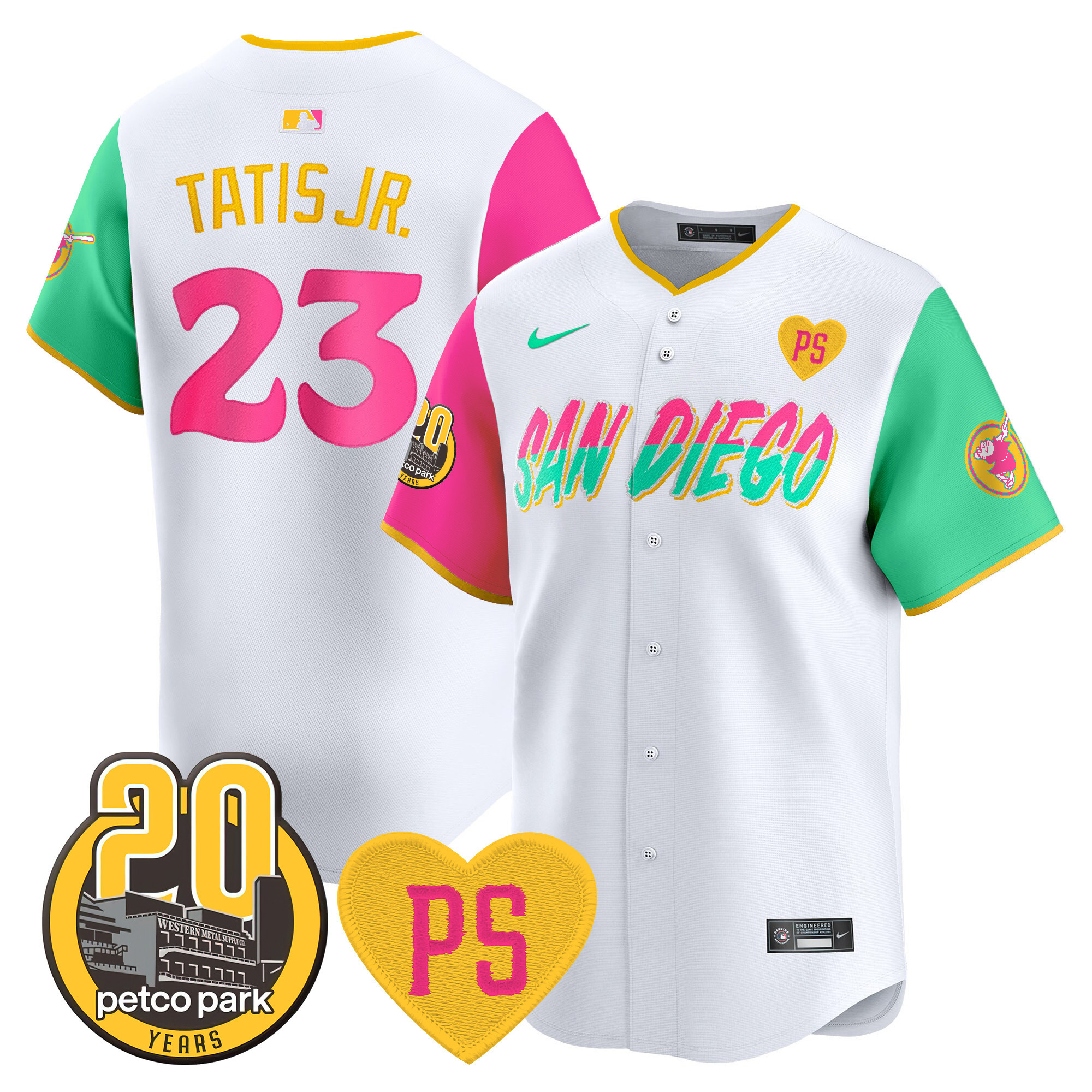 Fernando Tatis Jr. Men's San Diego Padres "For Peter" & Petco Park 20th Patch Vapor Premier Limited City Connect Jersey