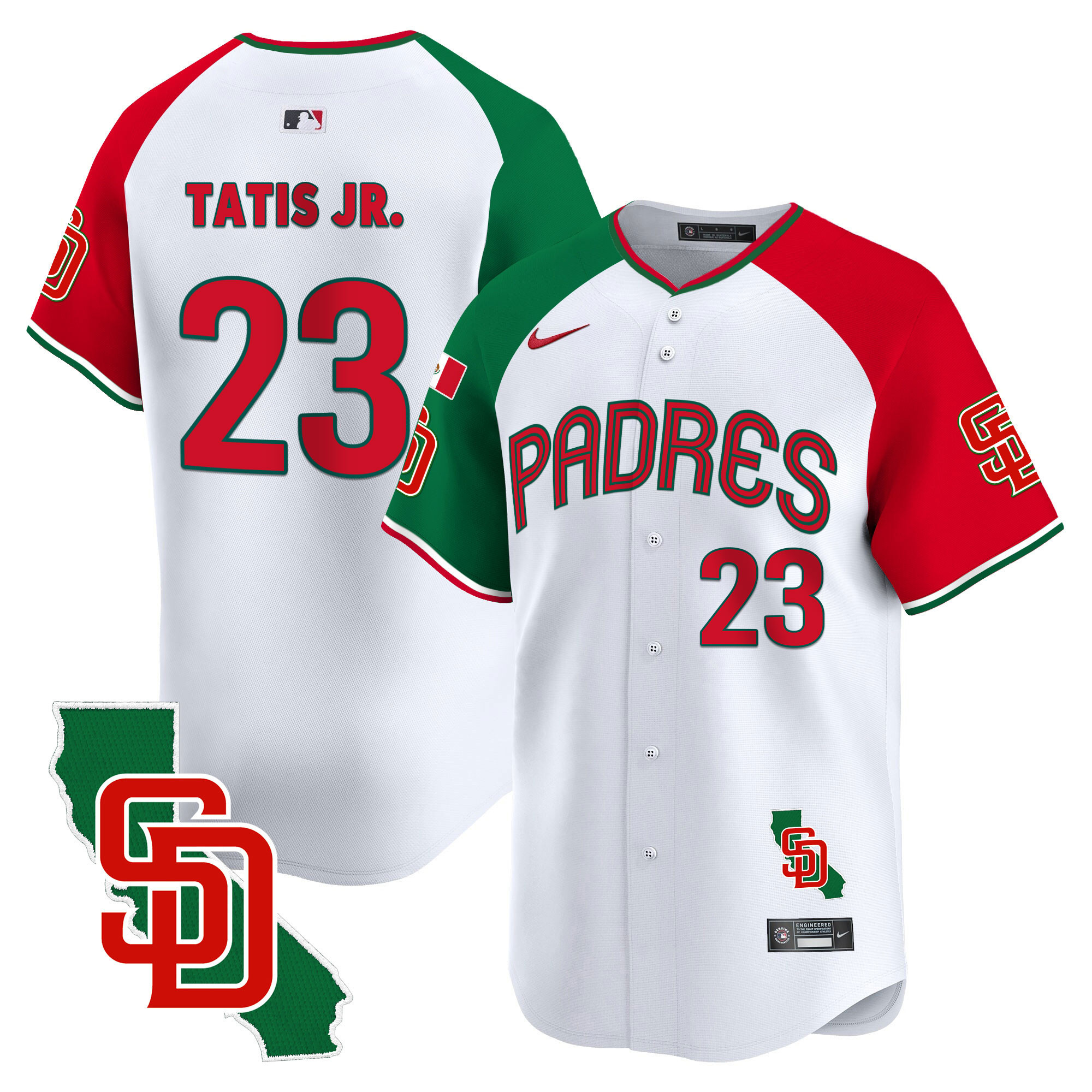 Fernando Tatis Jr. Men's San Diego Padres Mexico California Patch Vapor Premier Limited V4 Alternate Jersey