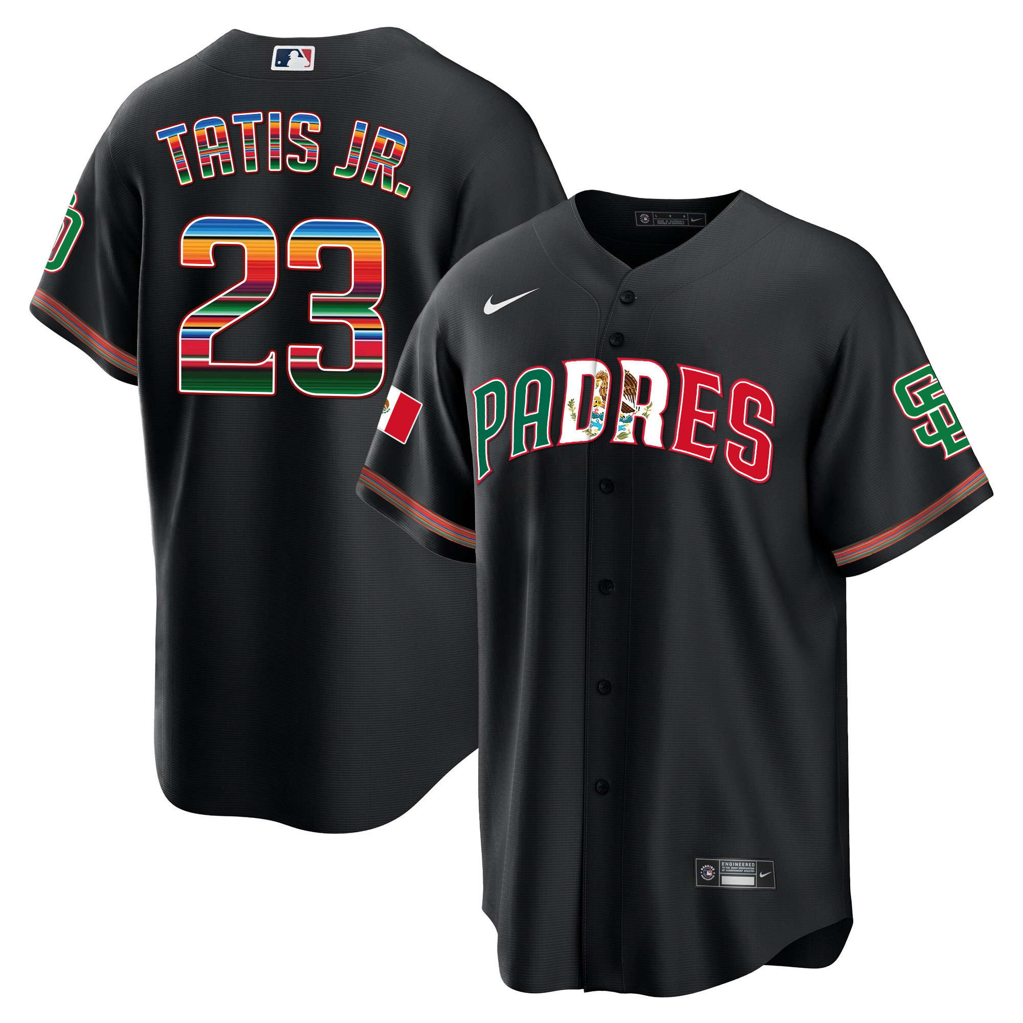 Fernando Tatis Jr. Men's San Diego Padres Mexico Cool Base Limited V2 Black Jersey