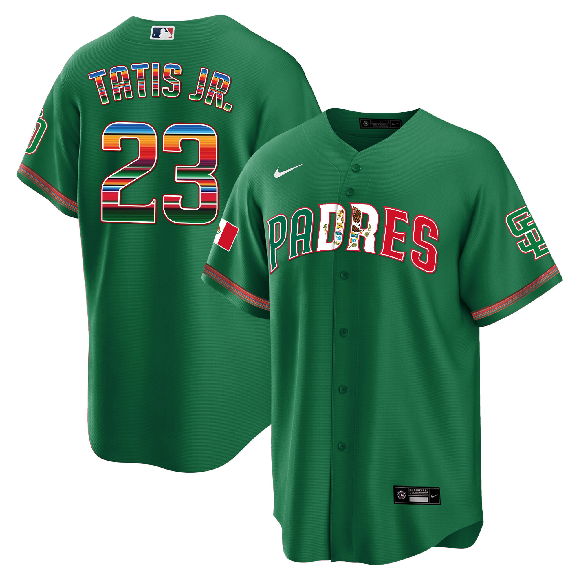 Fernando Tatis Jr. Men's San Diego Padres Mexico Cool Base Limited V2 Green Jersey