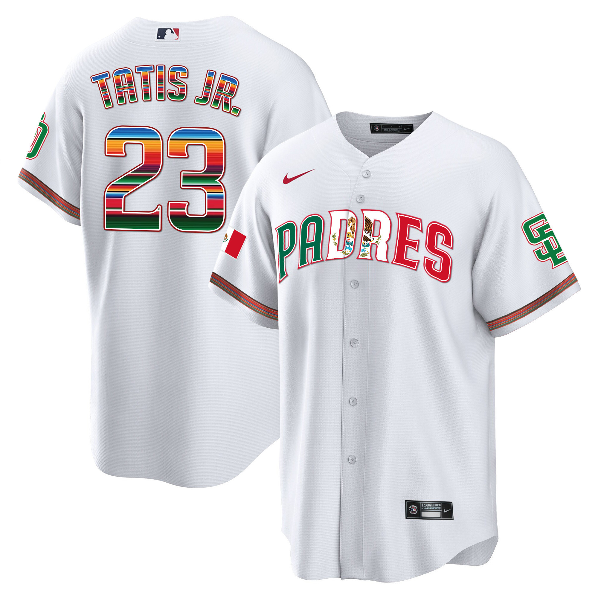 Fernando Tatis Jr. Men's San Diego Padres Mexico Cool Base Limited V2 White Jersey