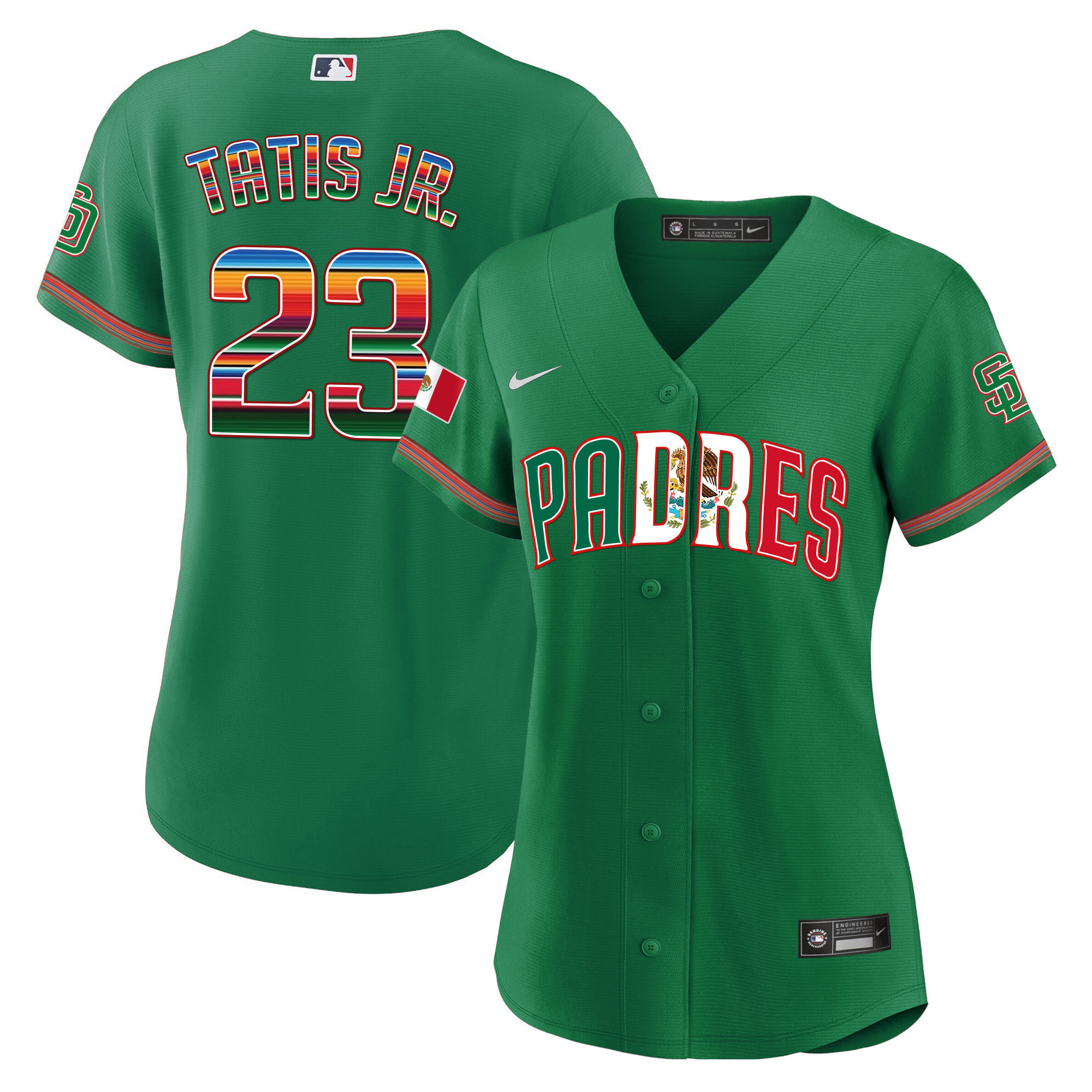 Fernando Tatis Jr. Women's San Diego Padres Mexico Cool Base Limited V2 Green Jersey