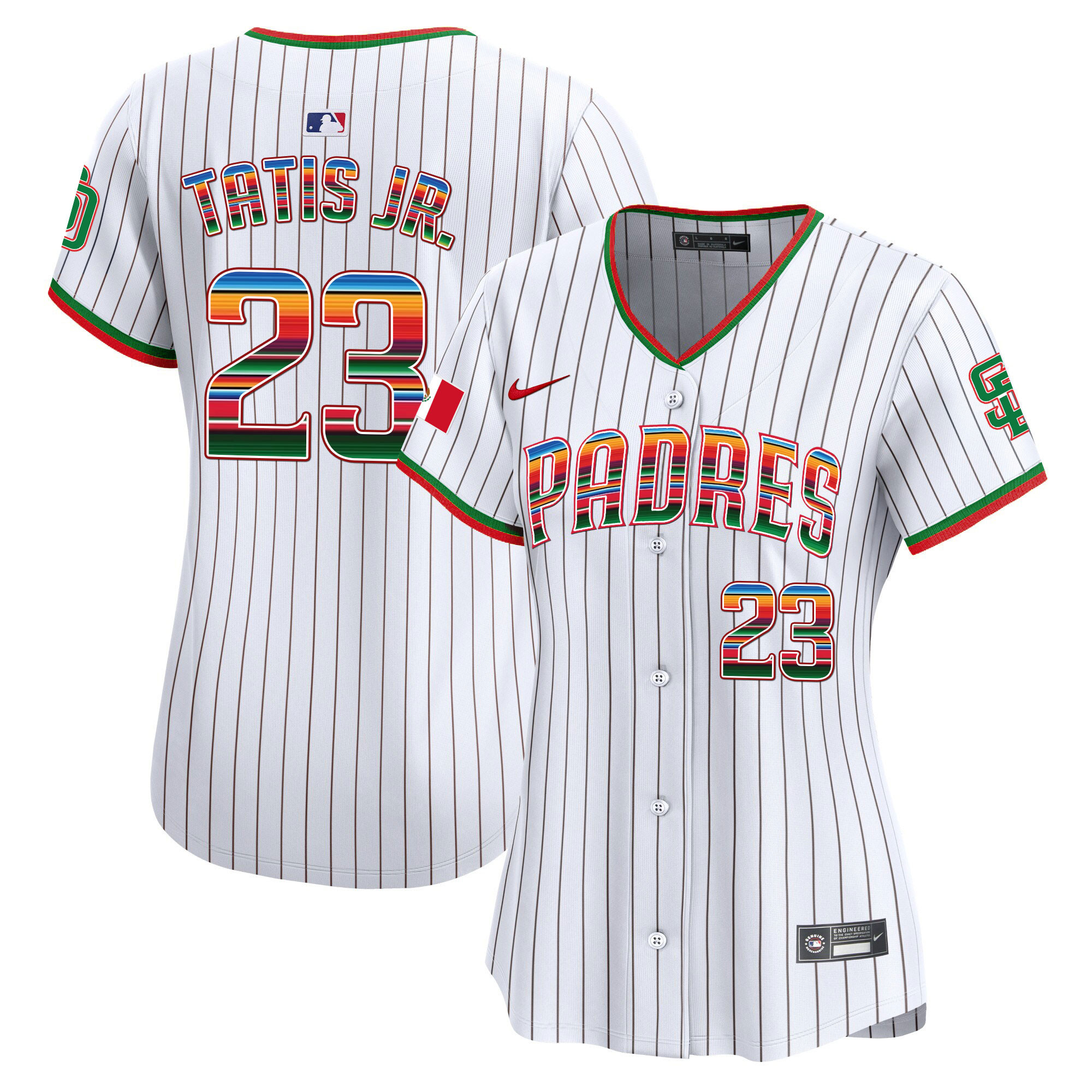 Fernando Tatis Jr Women's San Diego Padres Mexico Premier Limited Pinstripe Jersey