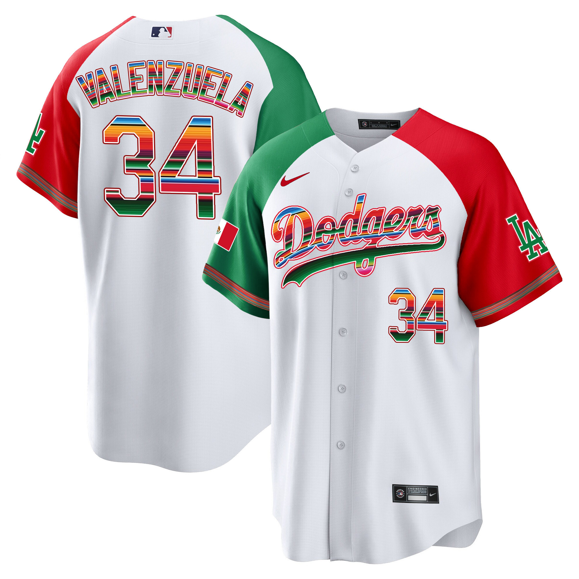 Fernando Valenzuela Men's Los Angeles Dodgers Mexico Cool Base Limited Alternate Jersey