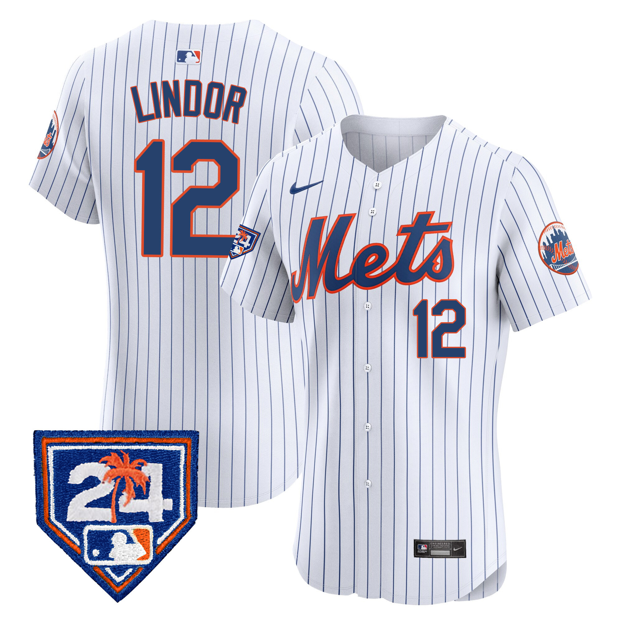 Francisco Lindor Men's New York Mets Spring Training Vapor Premier Elite V2 White Jersey