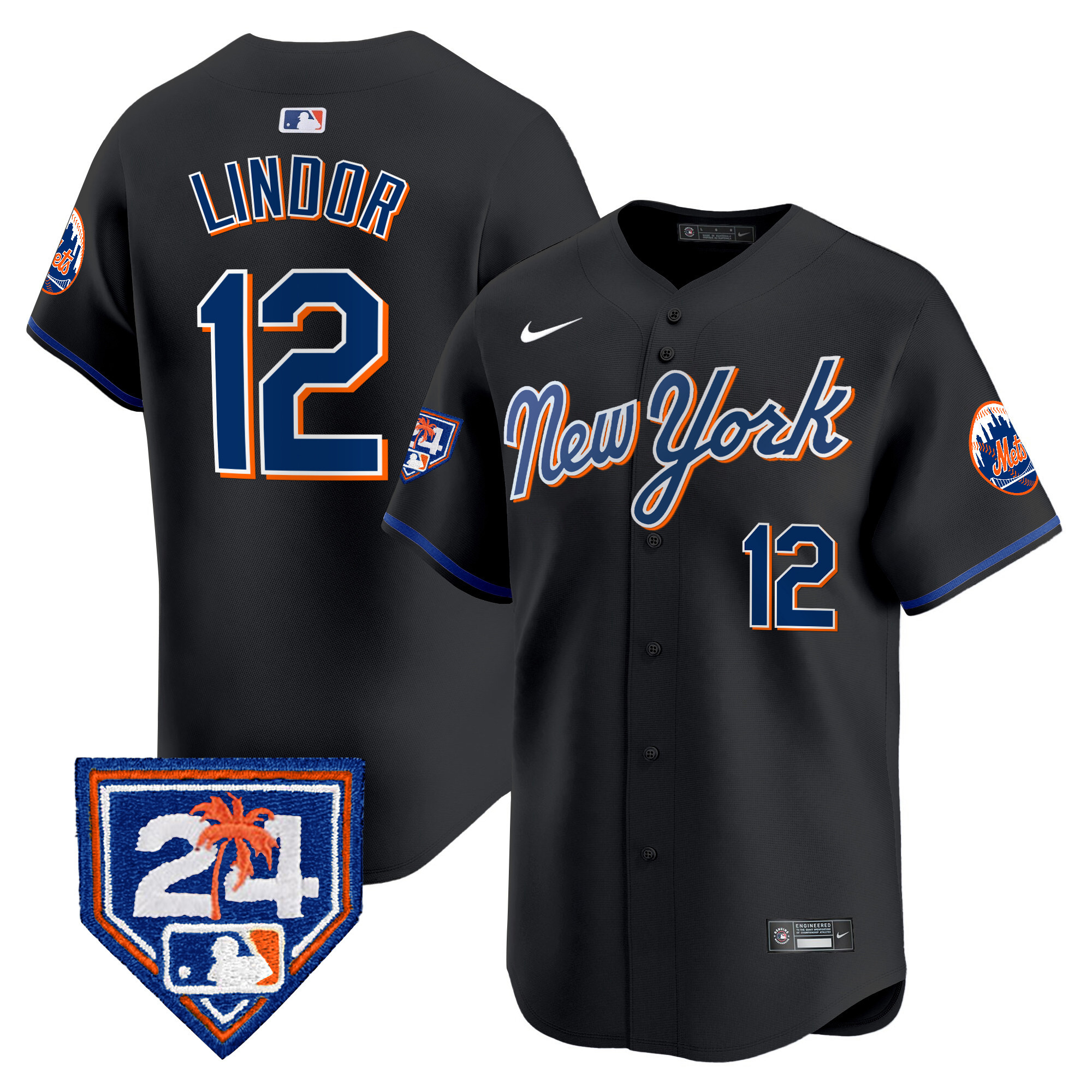 Francisco Lindor Men's New York Mets Spring Training Vapor Premier Limited Black Jersey