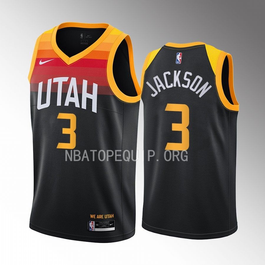 Frank Jackson Utah Jazz Black #3 City Edition Jersey Swingman