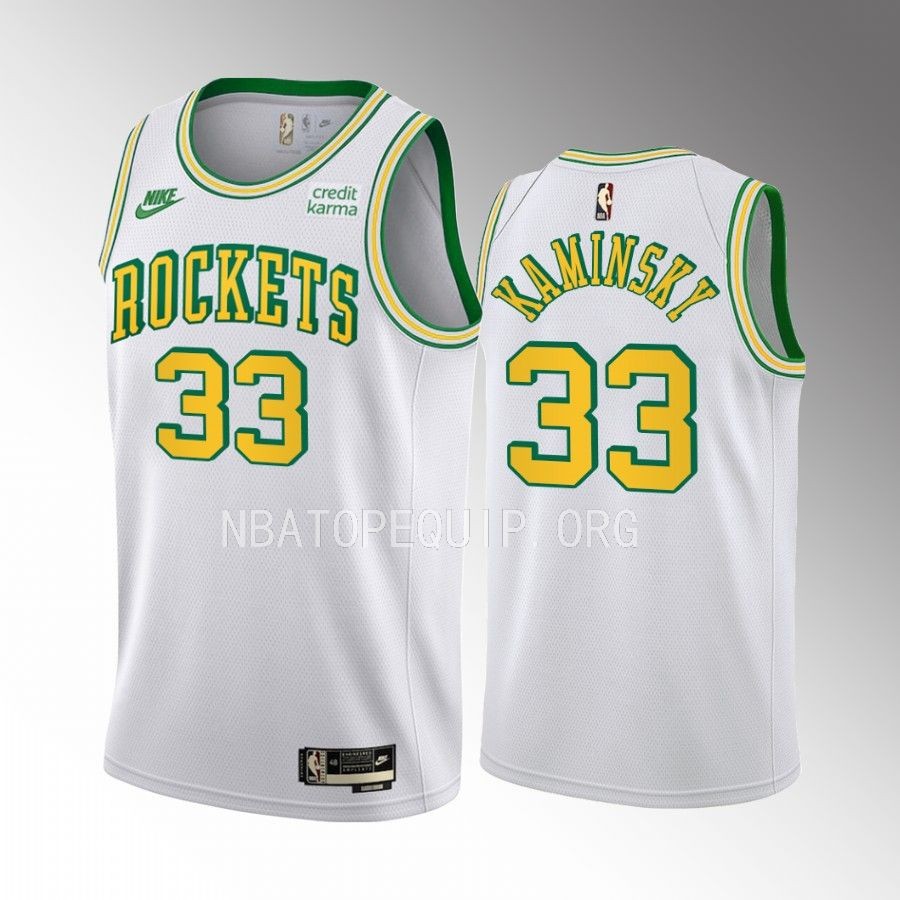 Frank Kaminsky Houston Rockets #33 White Jersey Classic Edition Swingman