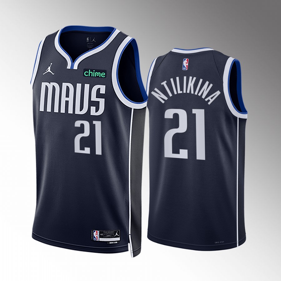 Frank Ntilikina Dallas Mavericks Navy #21 Statement Edition Jersey Swingman