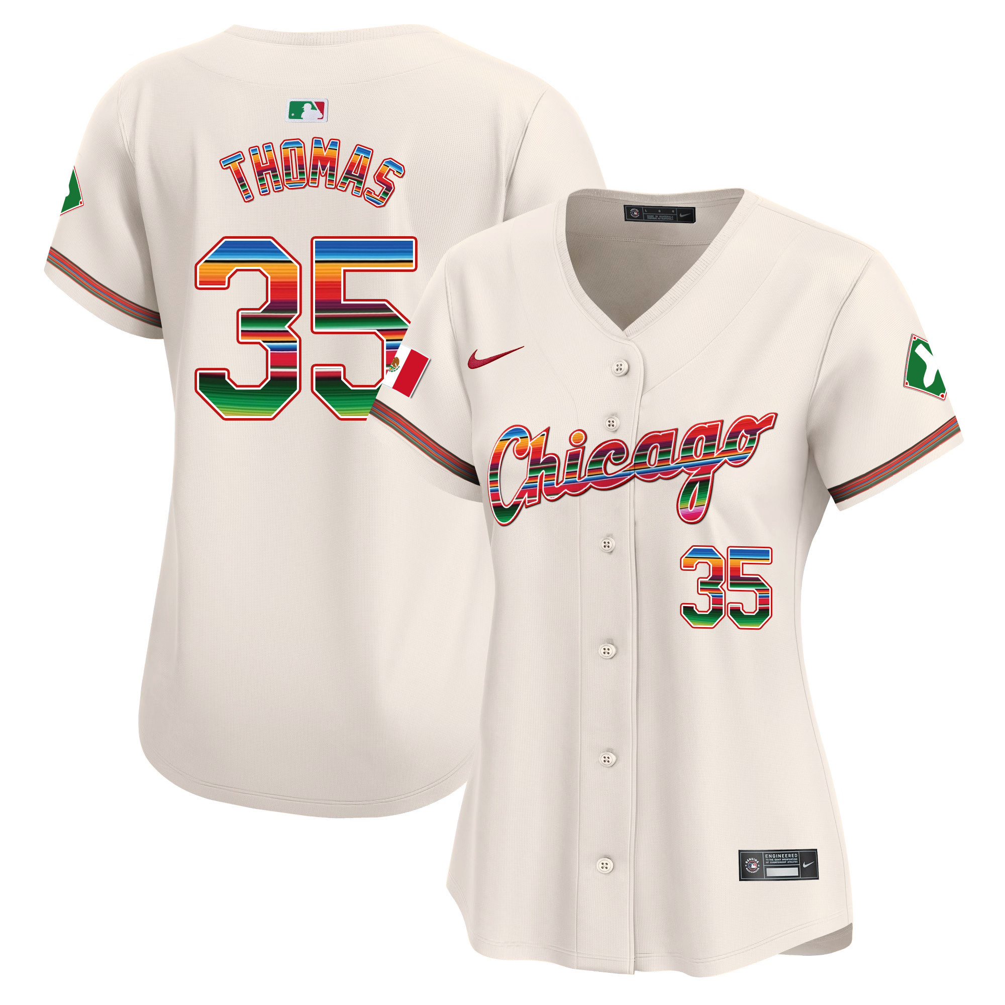 Frank Thomas Women's Chicago White Sox Mexico Vapor Premier Limited V3 Cream Jersey - All Stitched