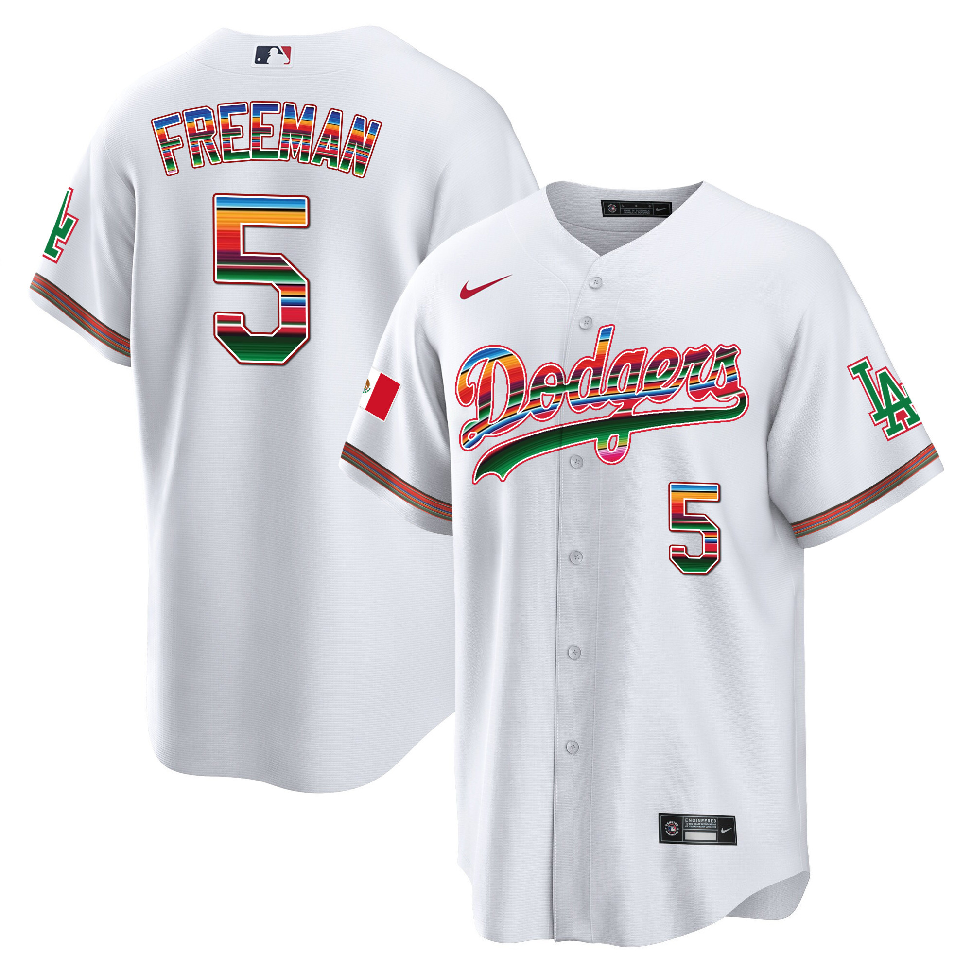 Freddie Freeman Men's Los Angeles Dodgers Mexico Cool Base Limited White Jersey