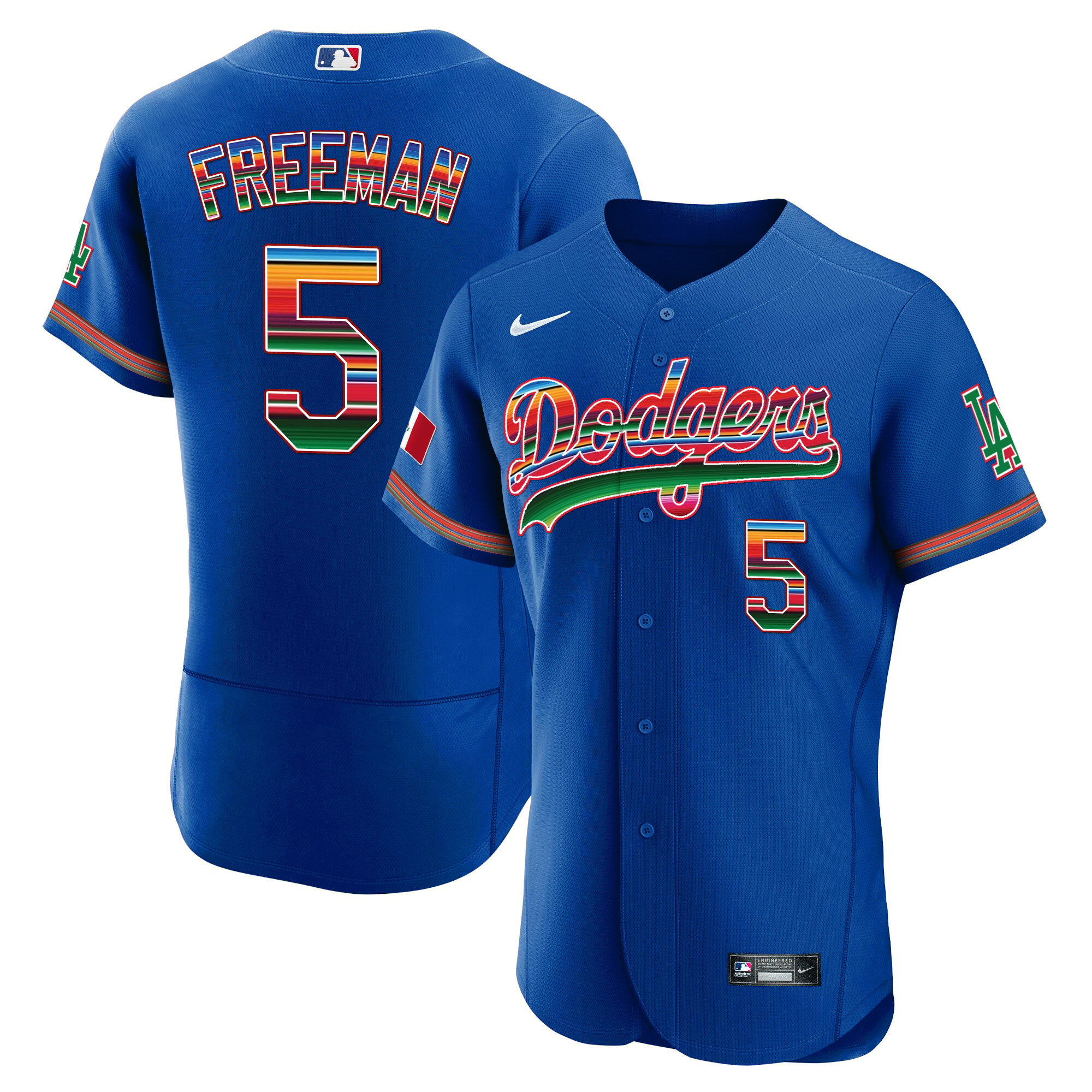 Freddie Freeman Men's Los Angeles Dodgers Mexico Flex Base Limited Royal Jersey