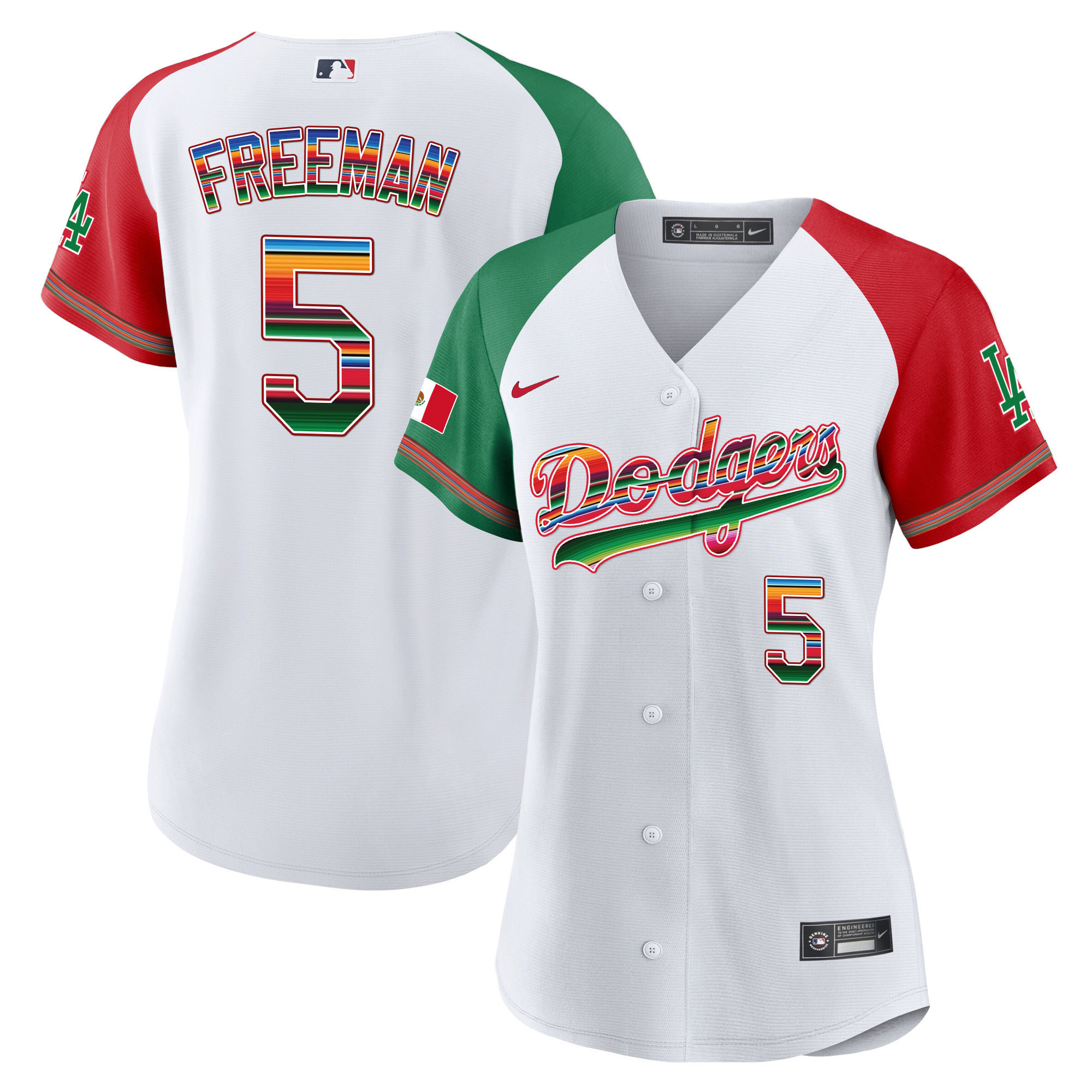 Freddie Freeman Women's Los Angeles Dodgers Mexico Alternate Baseball White Jersey