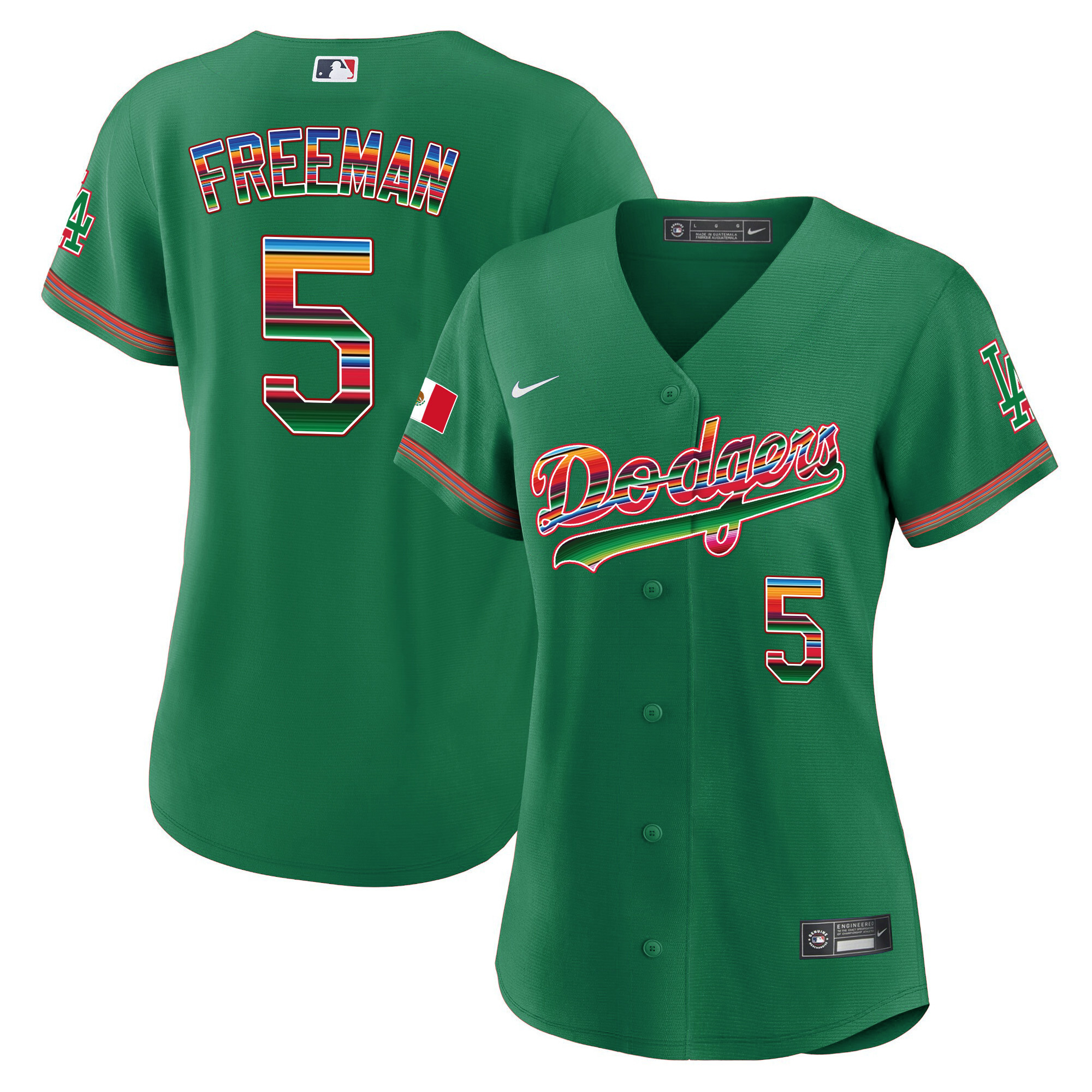 Freddie Freeman Women's Los Angeles Dodgers Mexico Baseball Limited Green Jersey