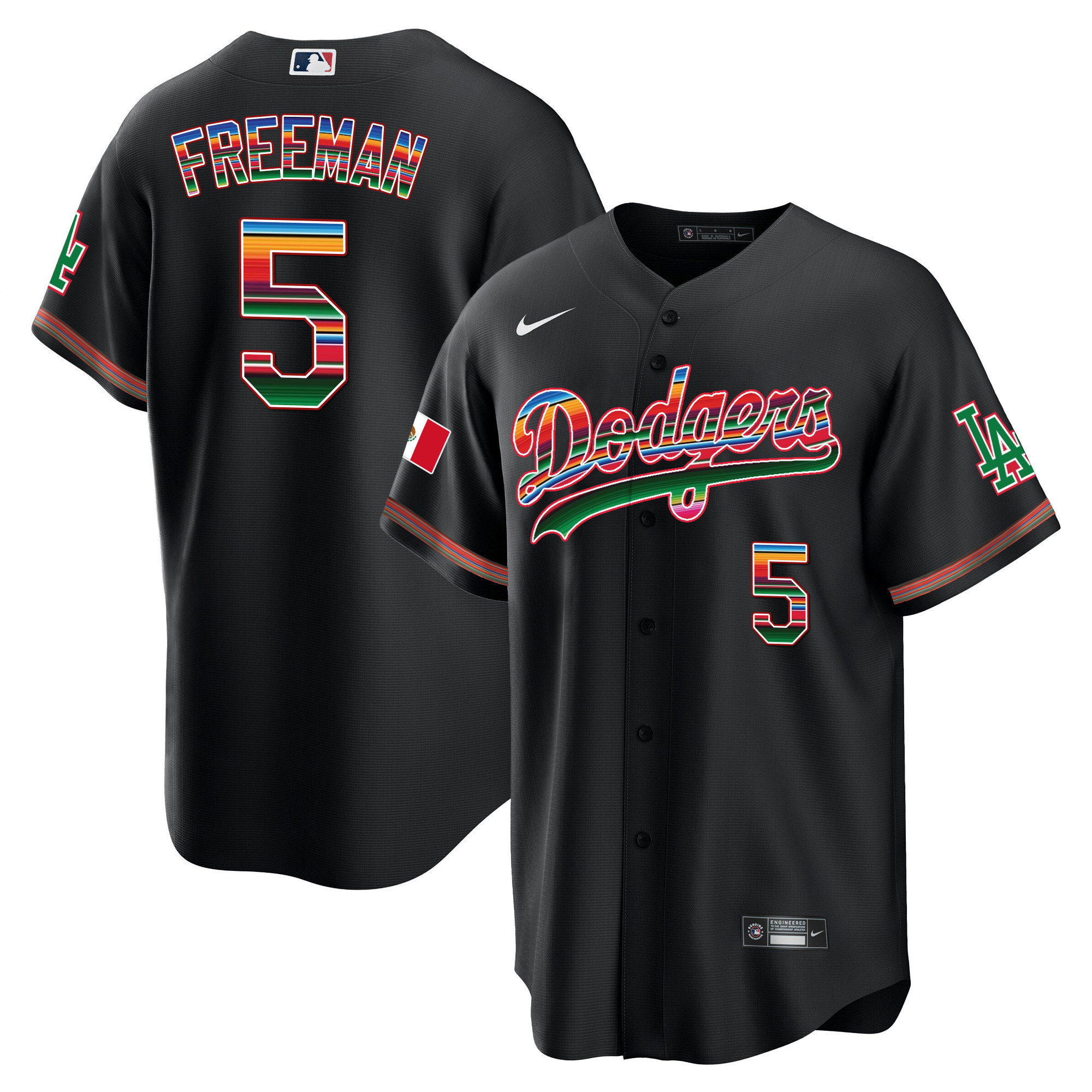 Freddie Freeman Youth's Los Angeles Dodgers Mexico Cool Base Limited Black Jersey
