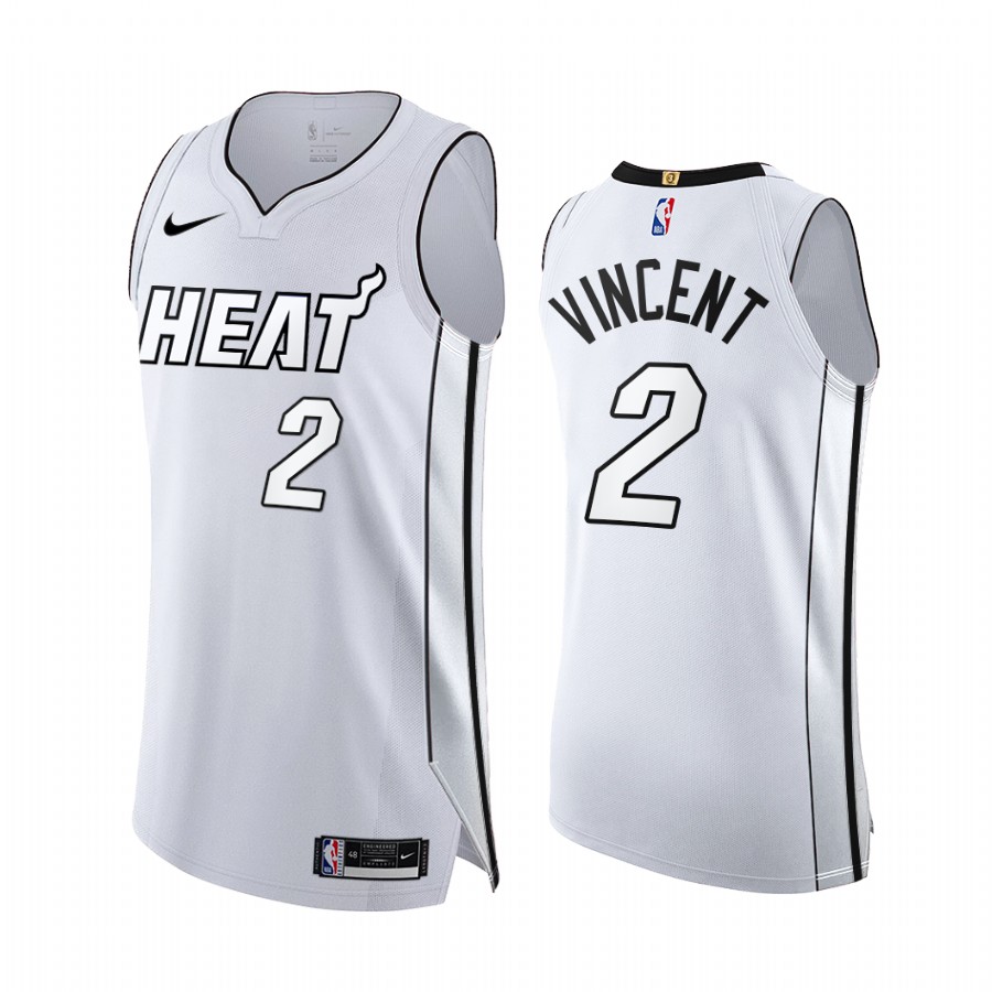 Gabe Vincent White Hot #2 Miami Heat Playoffs Jersey