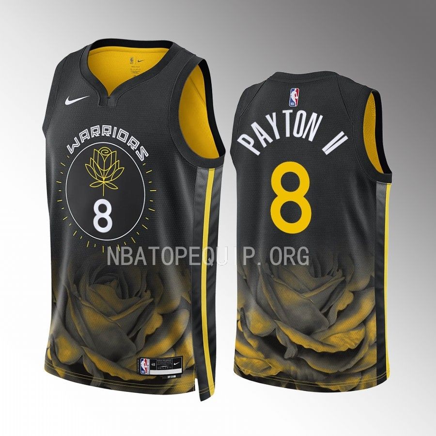 Gary Payton II Golden State Warriors Black #8 City Edition Jersey Swingman