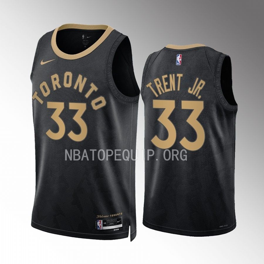 Gary Trent Jr. Toronto Raptors Black #33 City Edition Jersey Swingman