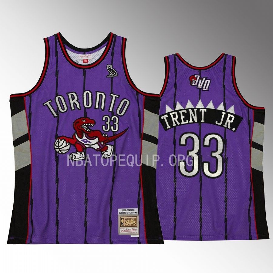 Gary Trent Jr. OVO x Hardwood Classic Jersey Toronto Raptors #33 Purple Swingman Men's Shirt