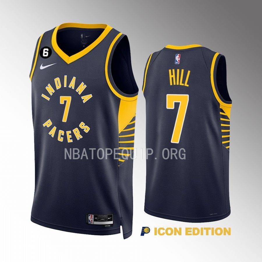 George Hill Indiana Pacers Icon Edition Navy #7 Jersey Swingman