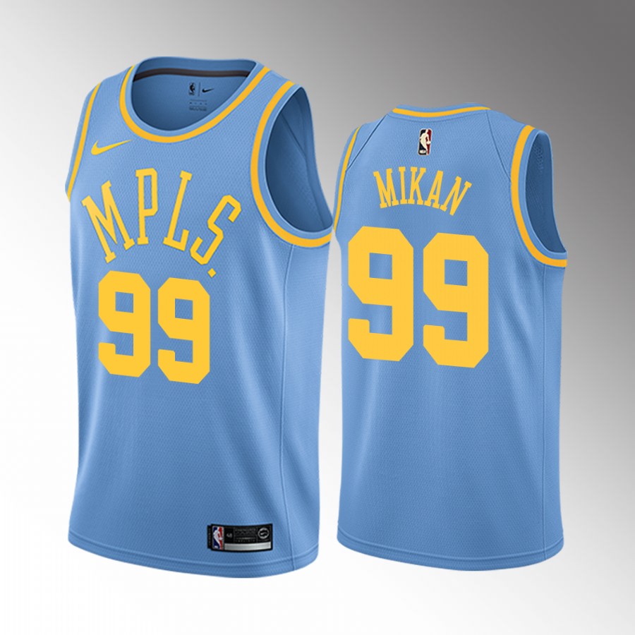 George Mikan MPLS Classic Los Angeles Lakers #99 Blue Jersey Retired number