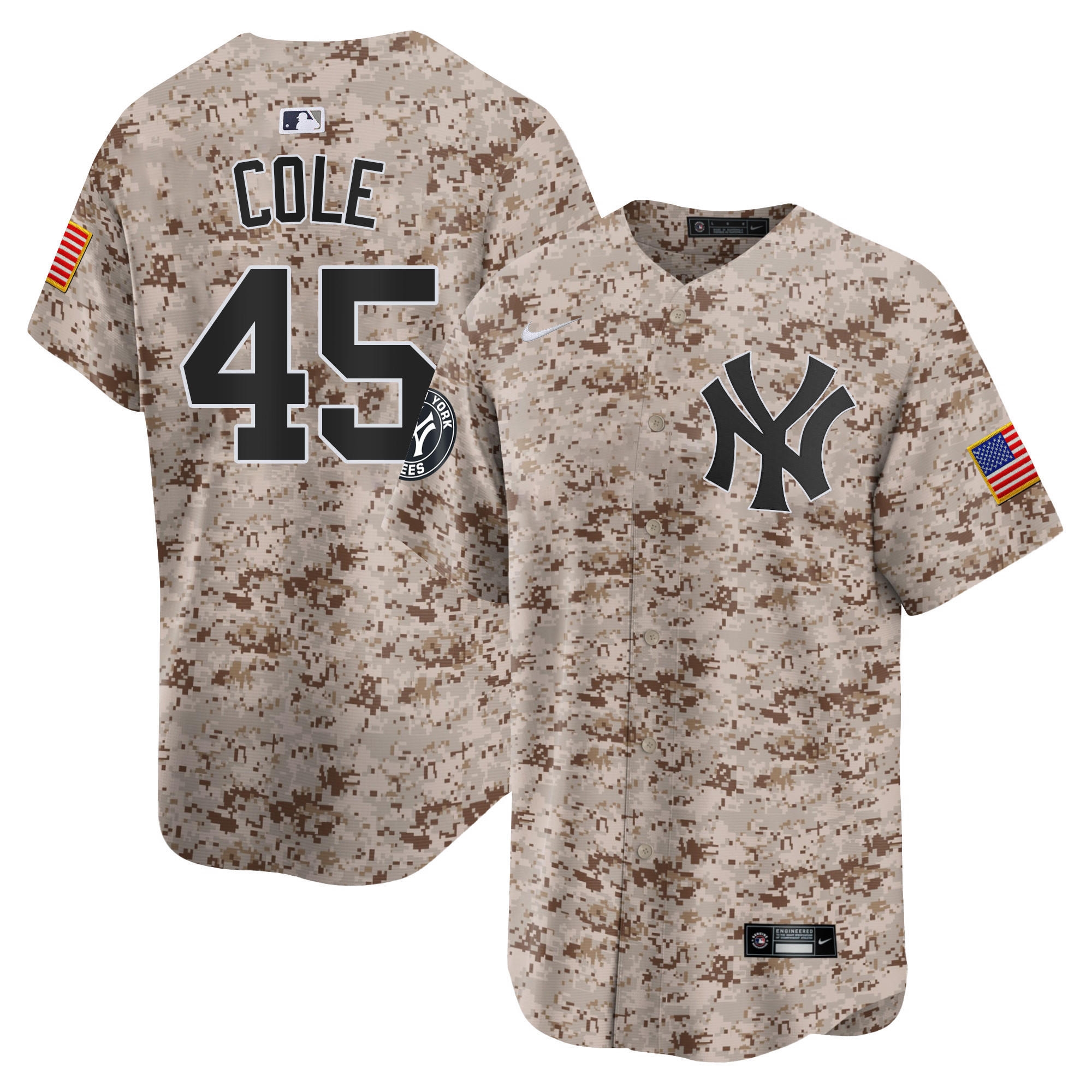 Gerrit Cole Men's New York Yankees USMC Alternate Vapor Premier Limited Desert Jersey