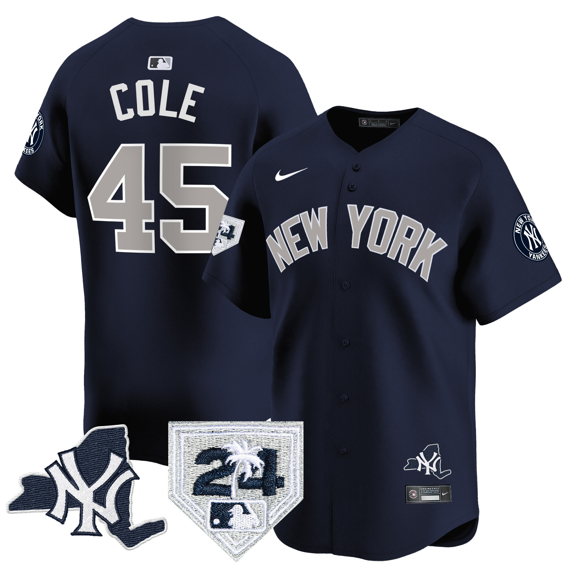 Gerrit Cole Men's New York Yankees Vapor Premier Limited - New York Patch Alternate Jersey