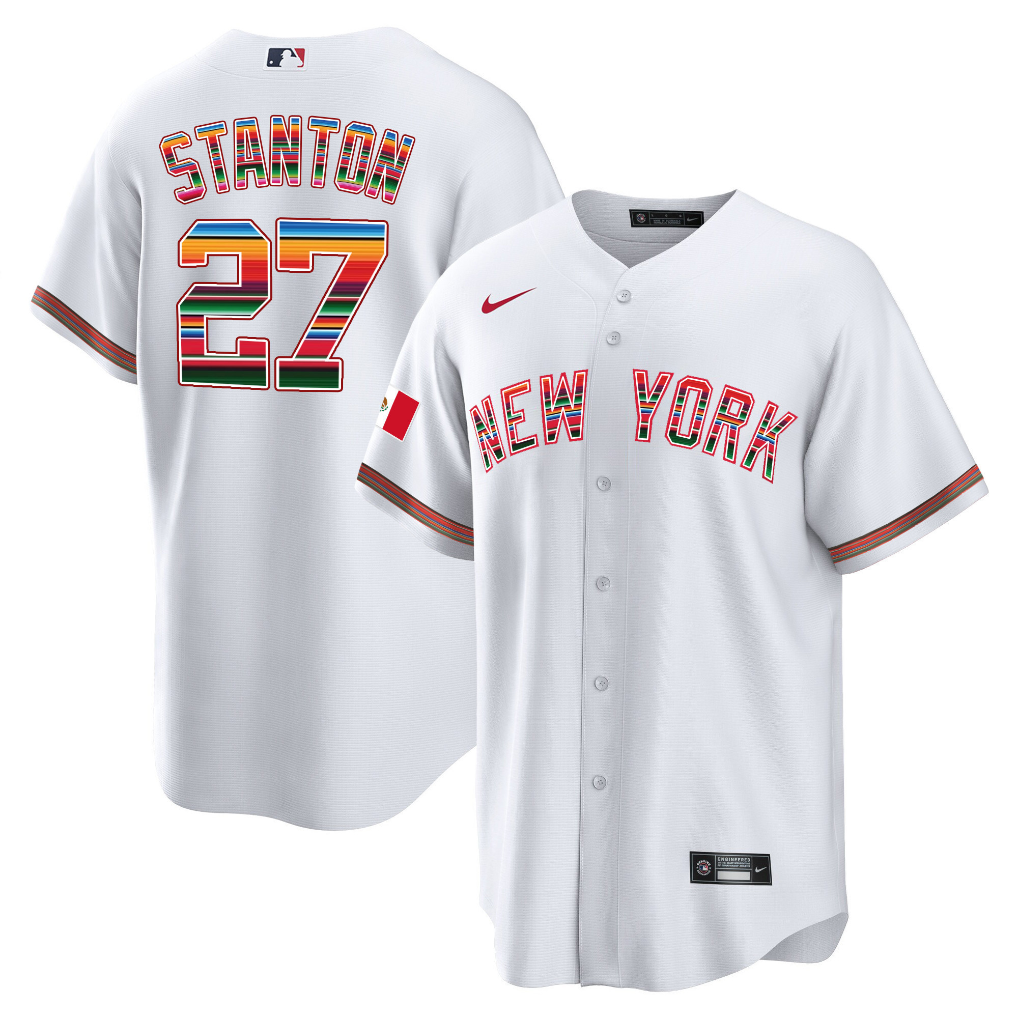 Giancarlo Stanton Men's New York Yankees Mexico Cool Base White Jersey
