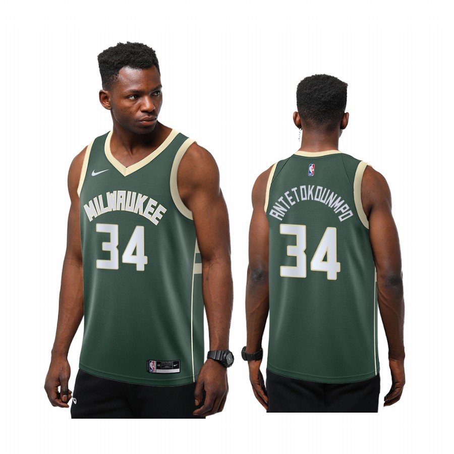 Giannis Antetokounmpo Milwaukee Bucks Green Icon Jersey