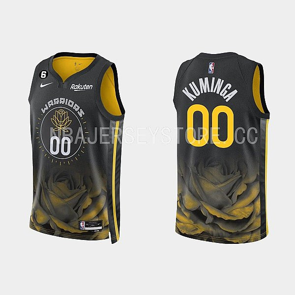 Golden State Warriors 00 Custom City Edition Black Men Jersey