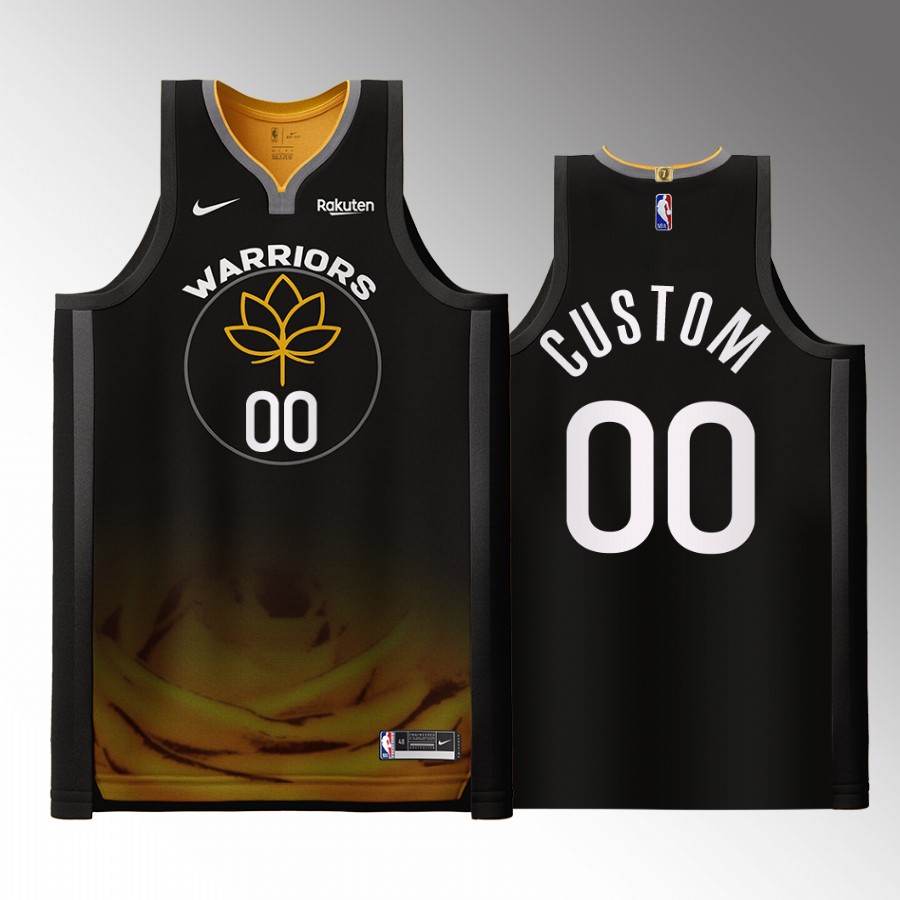 Golden State Warriors #00 Custom Black Jersey City Edition