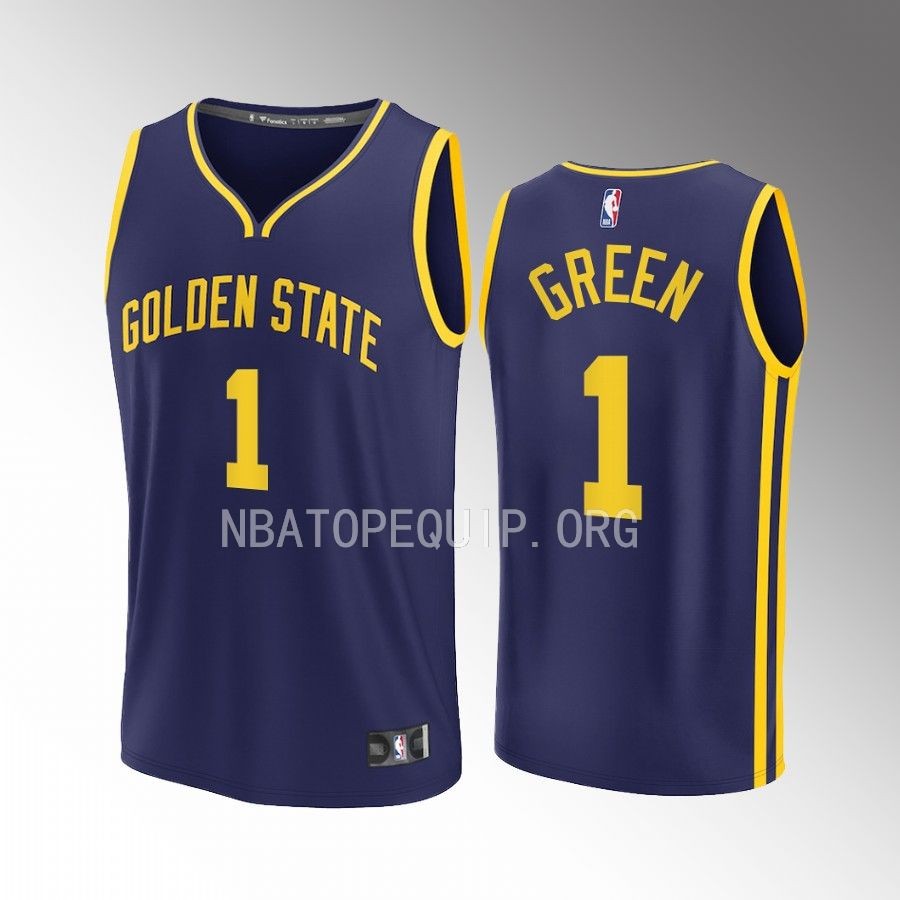 Golden State Warriors #1 JaMychal Green Statement Edition Jersey Fast Break Navy