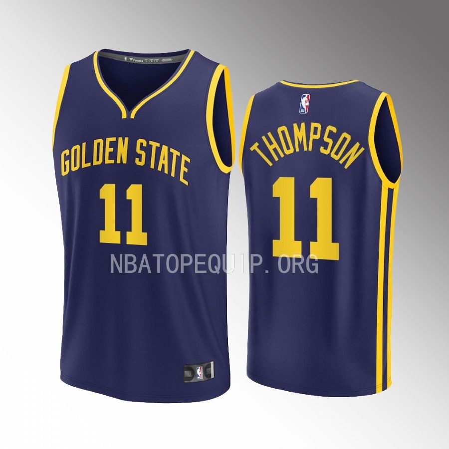 Golden State Warriors #11 Klay Thompson Statement Edition Jersey Fast Break Navy