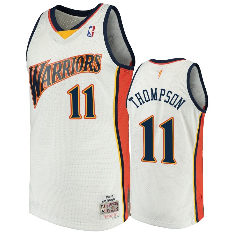 Golden State Warriors #11 Klay Thompson White 2009-10 Hardwood Classics Jersey
