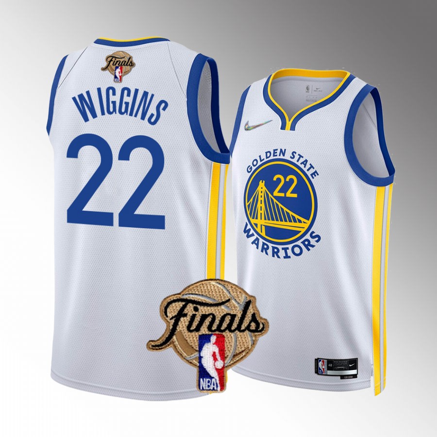 Golden State Warriors #22 Andrew Wiggins Finals White Jersey Diamond Badge
