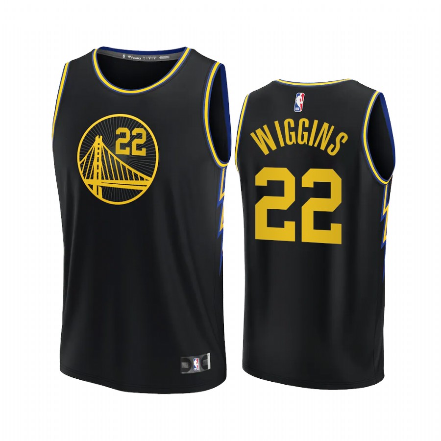Golden State Warriors #22 Andrew Wiggins Jersey 75th City Edition Black